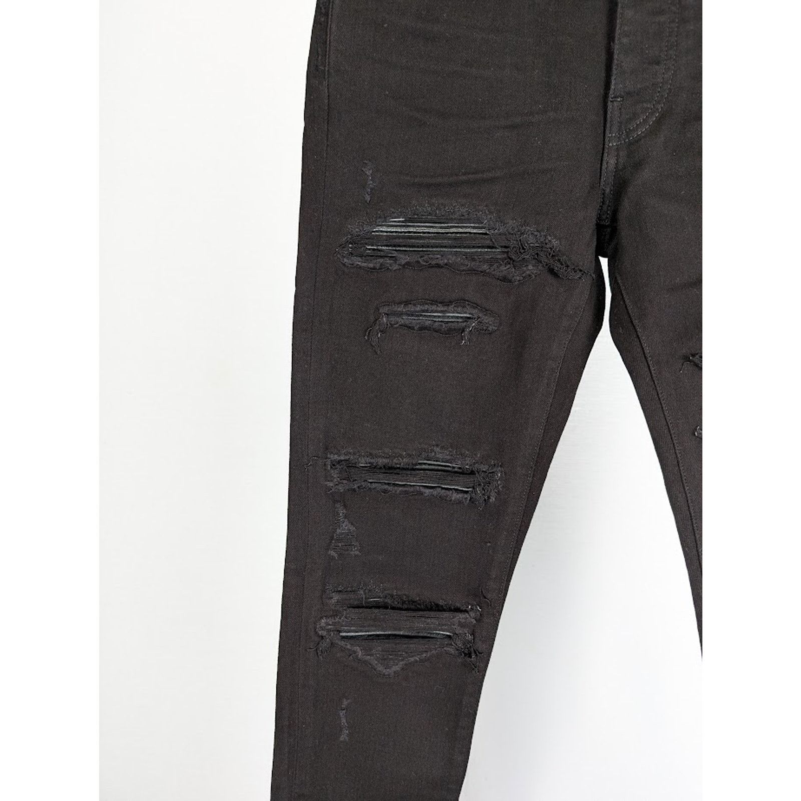 Amiri o1rshd1 Leather Thrasher Jeans in Black Size US 30 / EU 46 - 6 Thumbnail