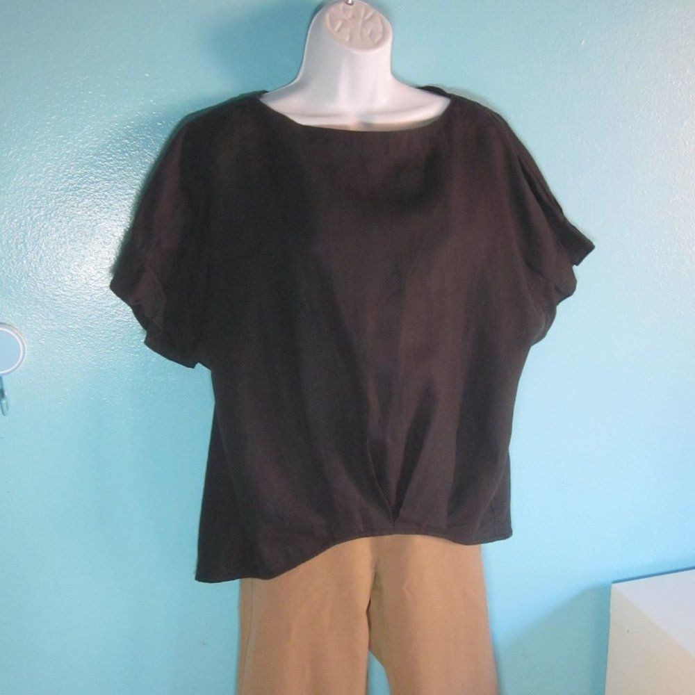 Japan Rags Studio Clip Womens Black Linen Top Size L Japan Brand Size L / US 10 / IT 46 - 5 Thumbnail