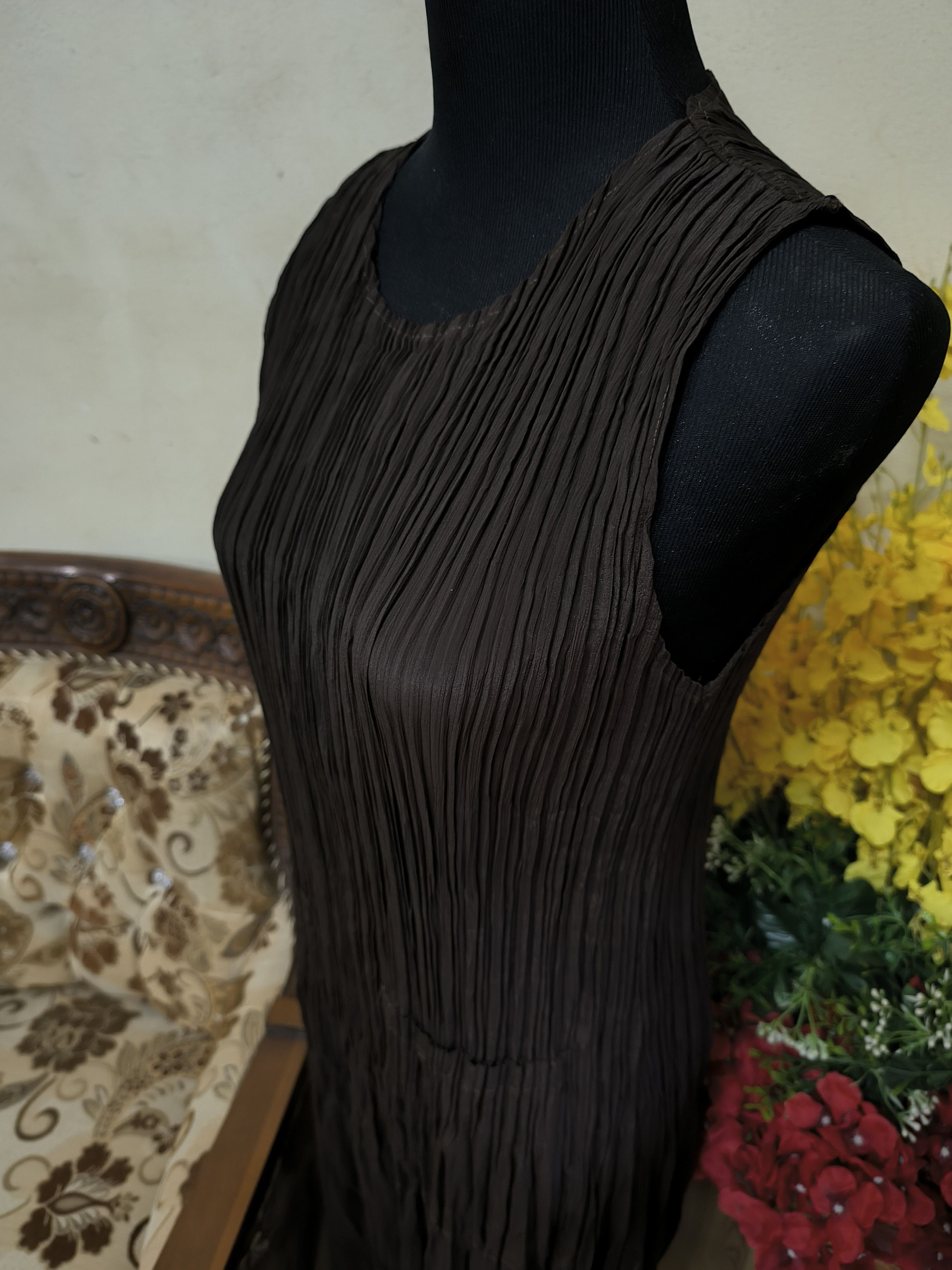 Japanese Brand × Vintage VINTAGE DRESS PLEATED LIKE PLEATS PLEASE DRESS Size M / US 6-8 / IT 42-44 - 2 Thumbnail
