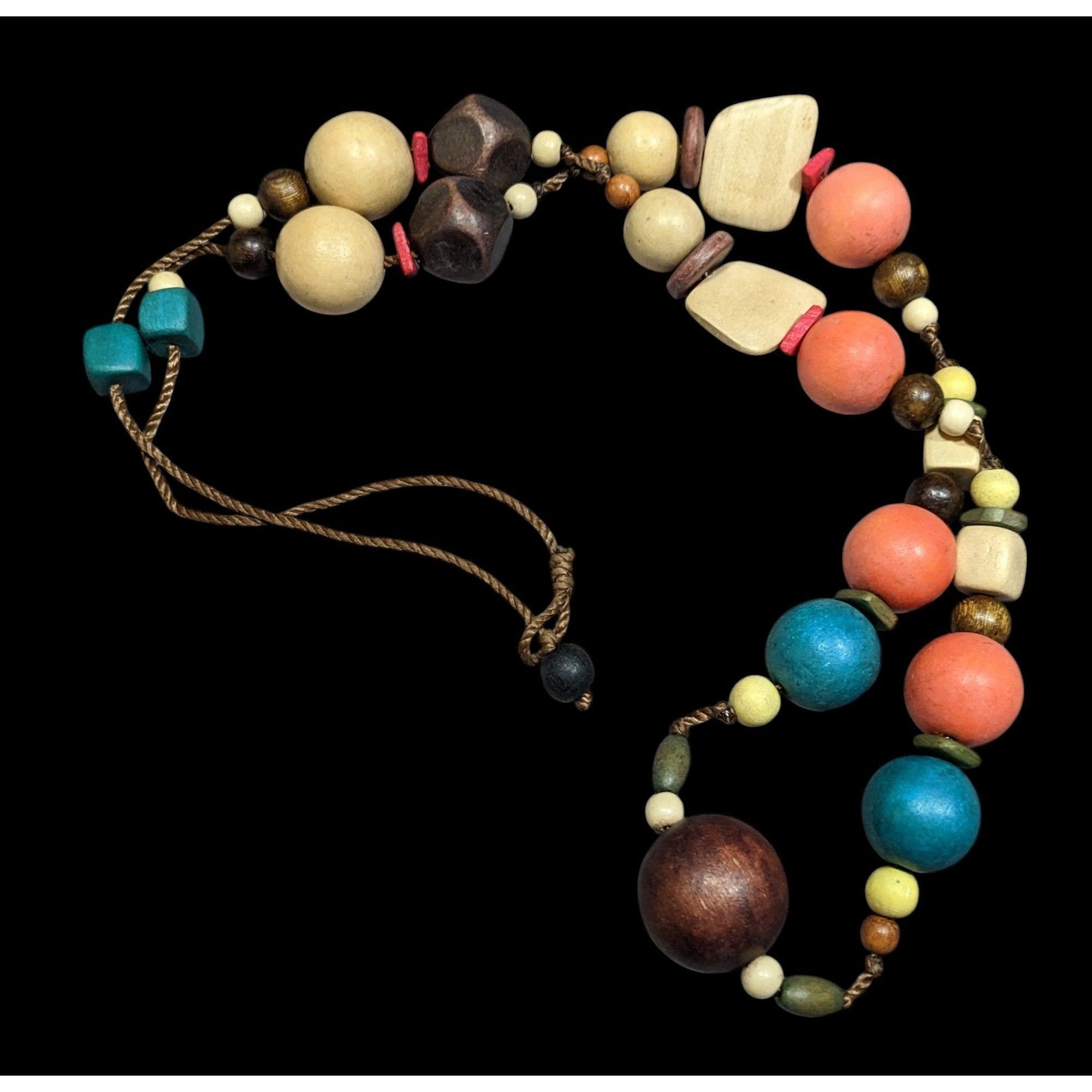 Other Rainbow Chunky Wood Beaded Statement Necklace Size ONE SIZE - 1 Thumbnail