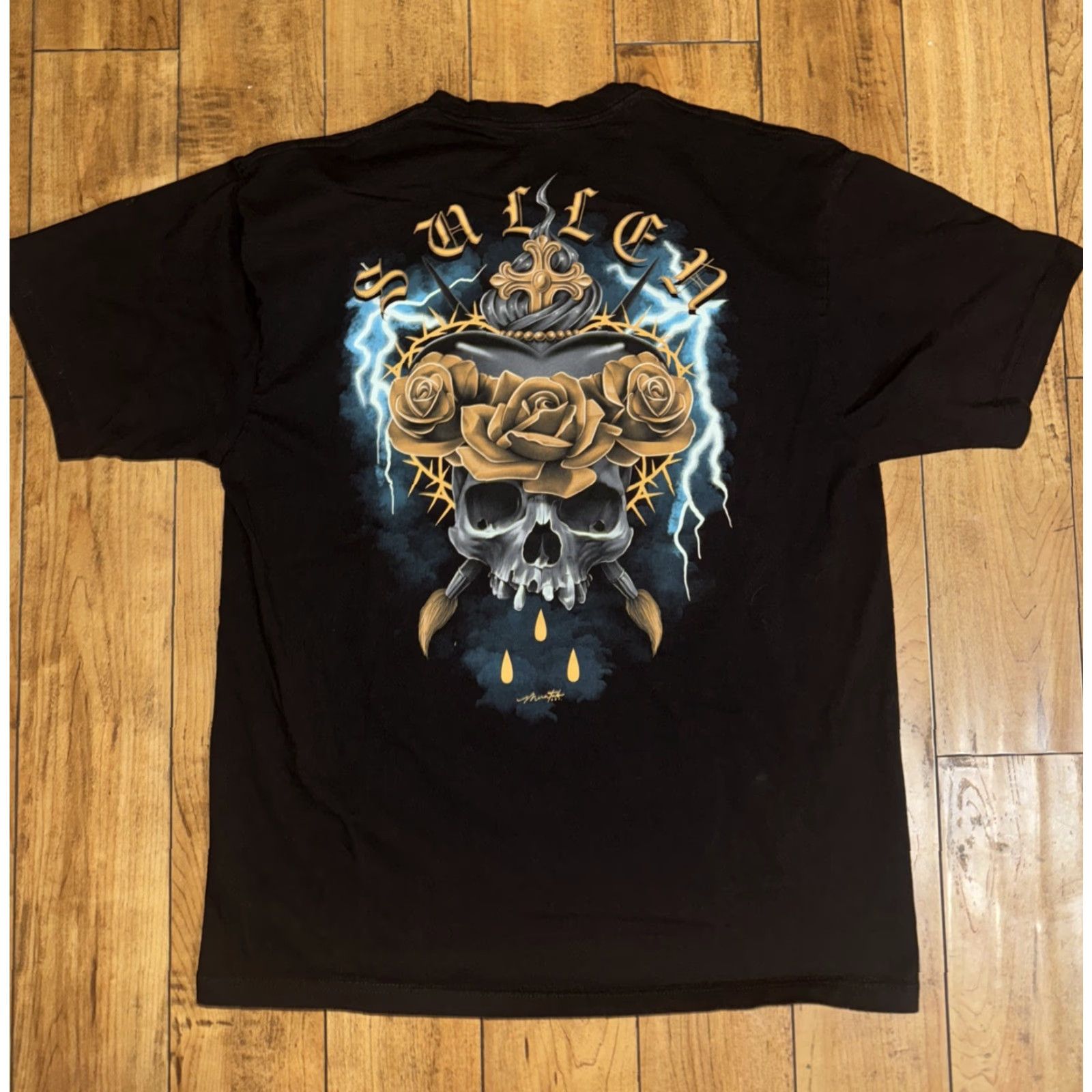 Vintage Sullen Art Collectives T-Shirt Black XL Men Roses And Skull Y2K Size US XL / EU 56 / 4 - 2 Thumbnail