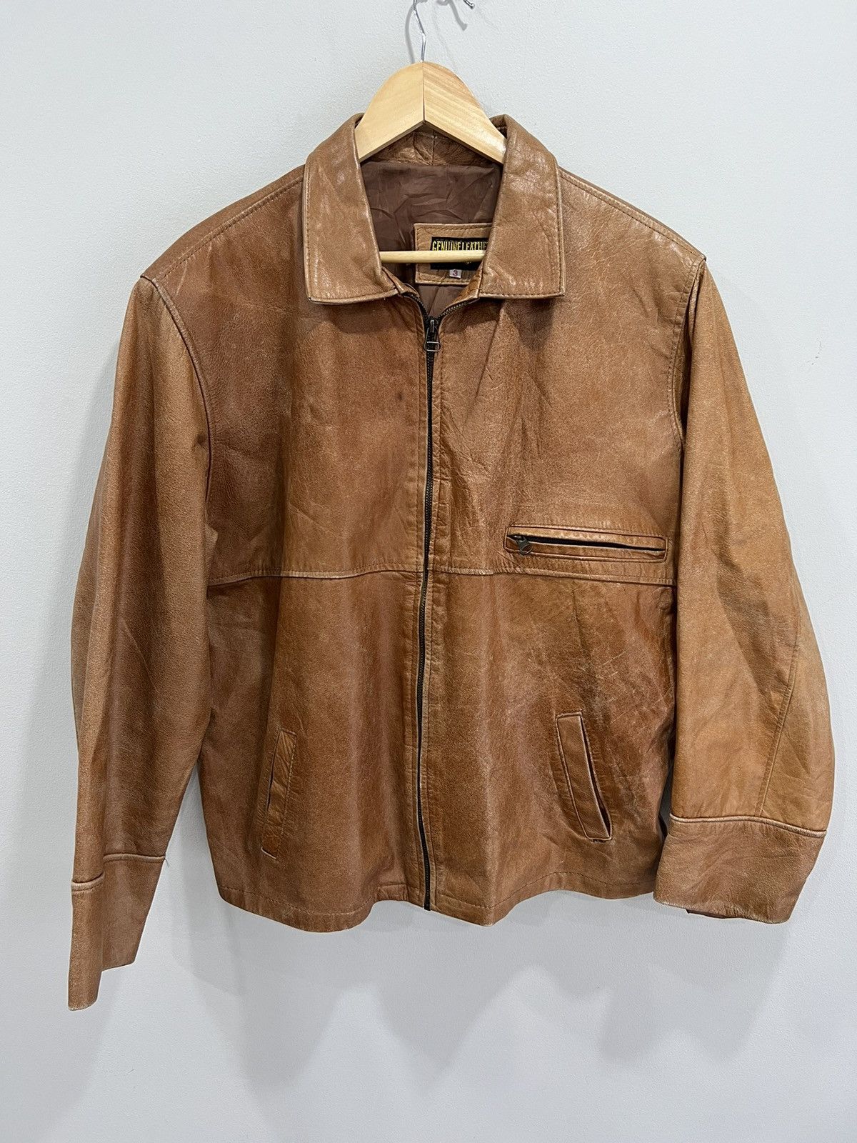 Gap × Vintage GAP Vintage Leather Jacket Zip Up | Grailed