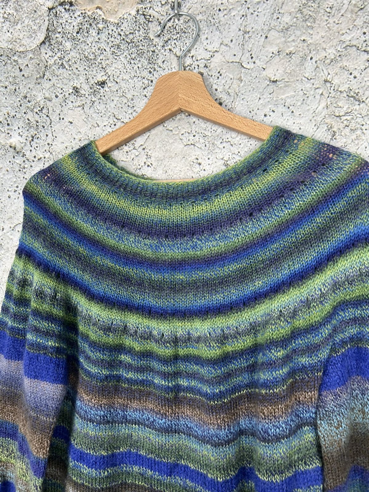 Vintage Vintage Mohair Wool Sweater Stripped Avant Garde Handmade Size M / US 6-8 / IT 42-44 - 5 Thumbnail
