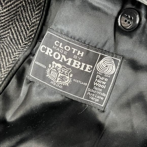 Crombie Cloth Made by Crombie Tweed Men's Coat Herringbone Jacket Mi Size US L / EU 52-54 / 3 - 9 Thumbnail