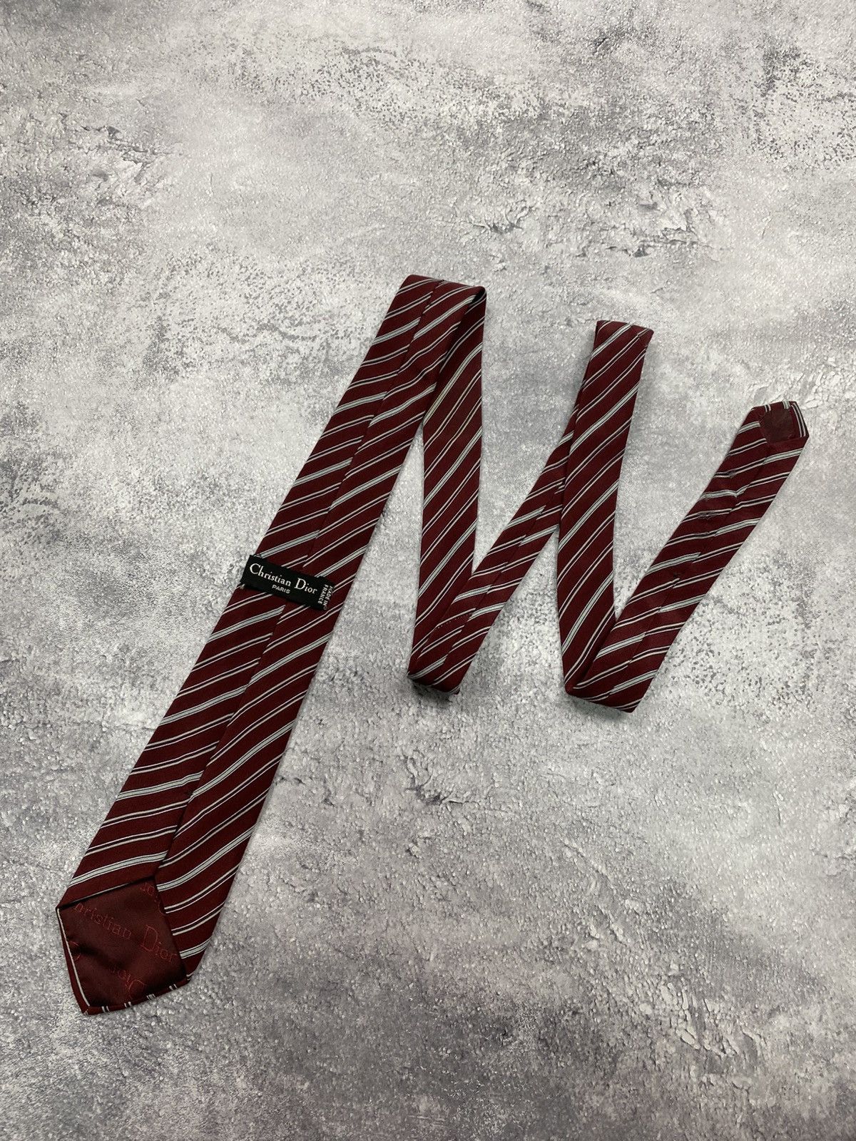 Christian Dior Monsieur Vintage Christian Dior Paris Striped Silk Tie Luxury France Size ONE SIZE - 5 Thumbnail