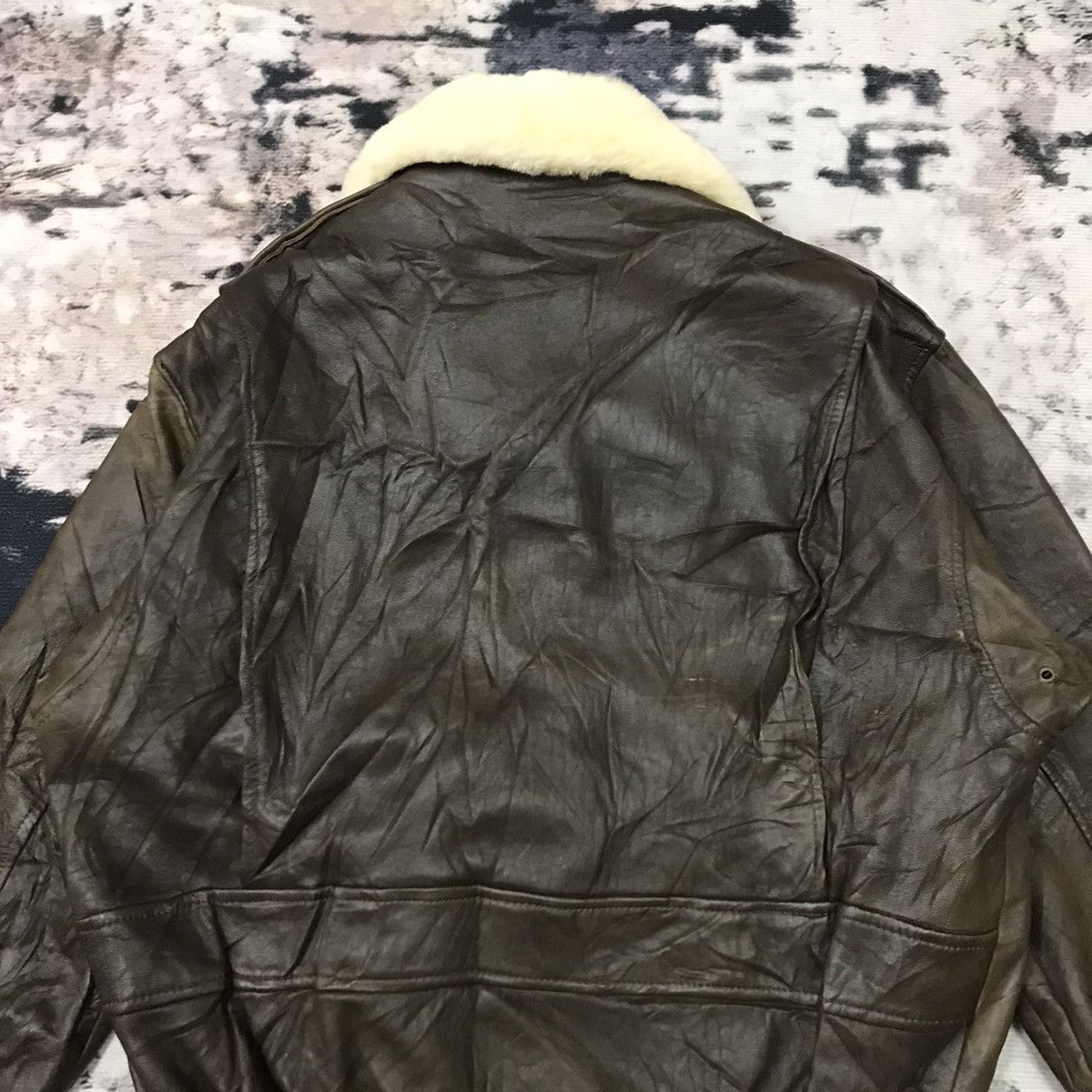 Vintage Vintage U.s Armed Force Aviator Leather Jacket Sherpa Size US S / EU 44-46 / 1 - 13 Thumbnail