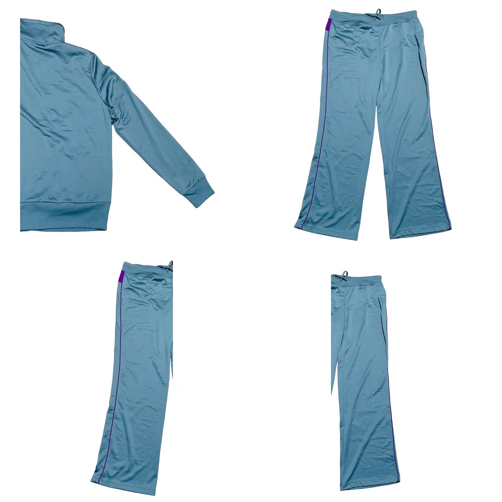 Vintage VINTAGE Lady Foot Locker Women's Tracksuit Full Zip Jacket XL Pants LG VTG Gray & Purple 90s Running & Jogging Womens Size 36" / US 14 / IT 50 - 9 Thumbnail