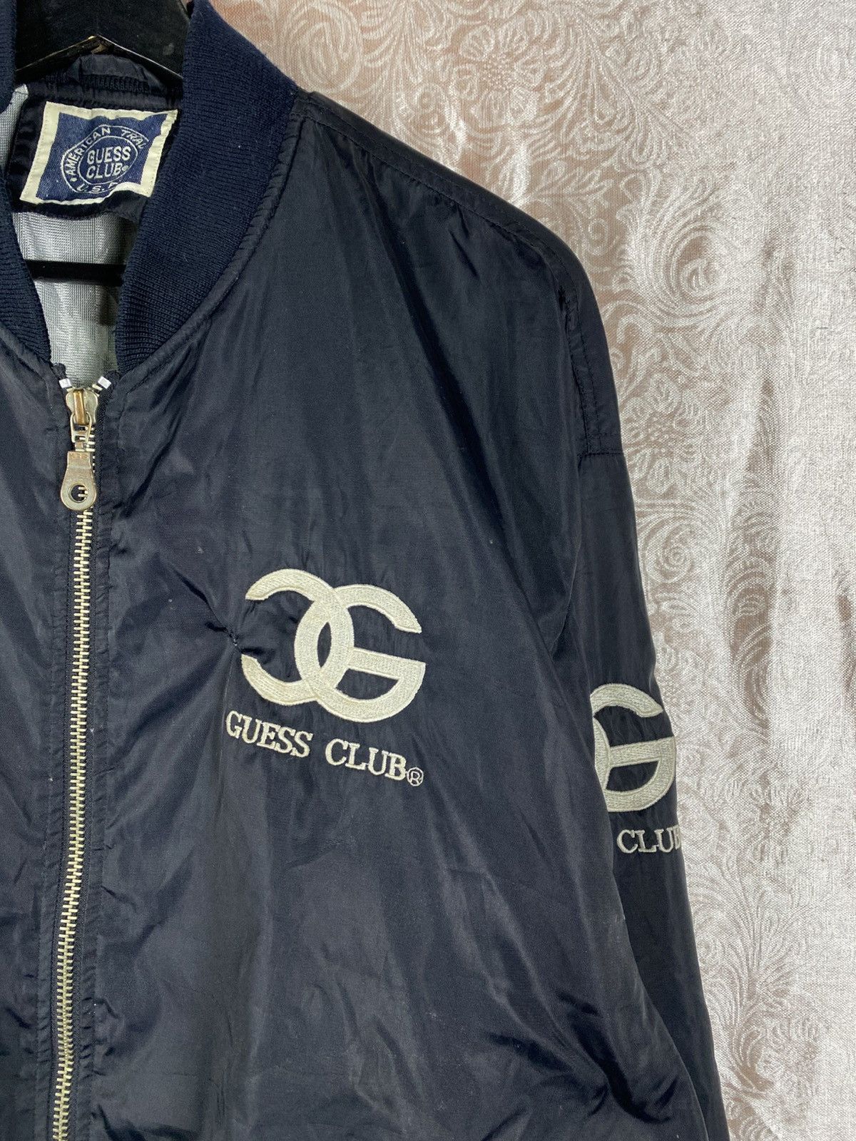 Guess Vintage GUESS Guess Club Bomber Jacket Big Logo Spellout USA Size US L / EU 52-54 / 3 - 8 Thumbnail