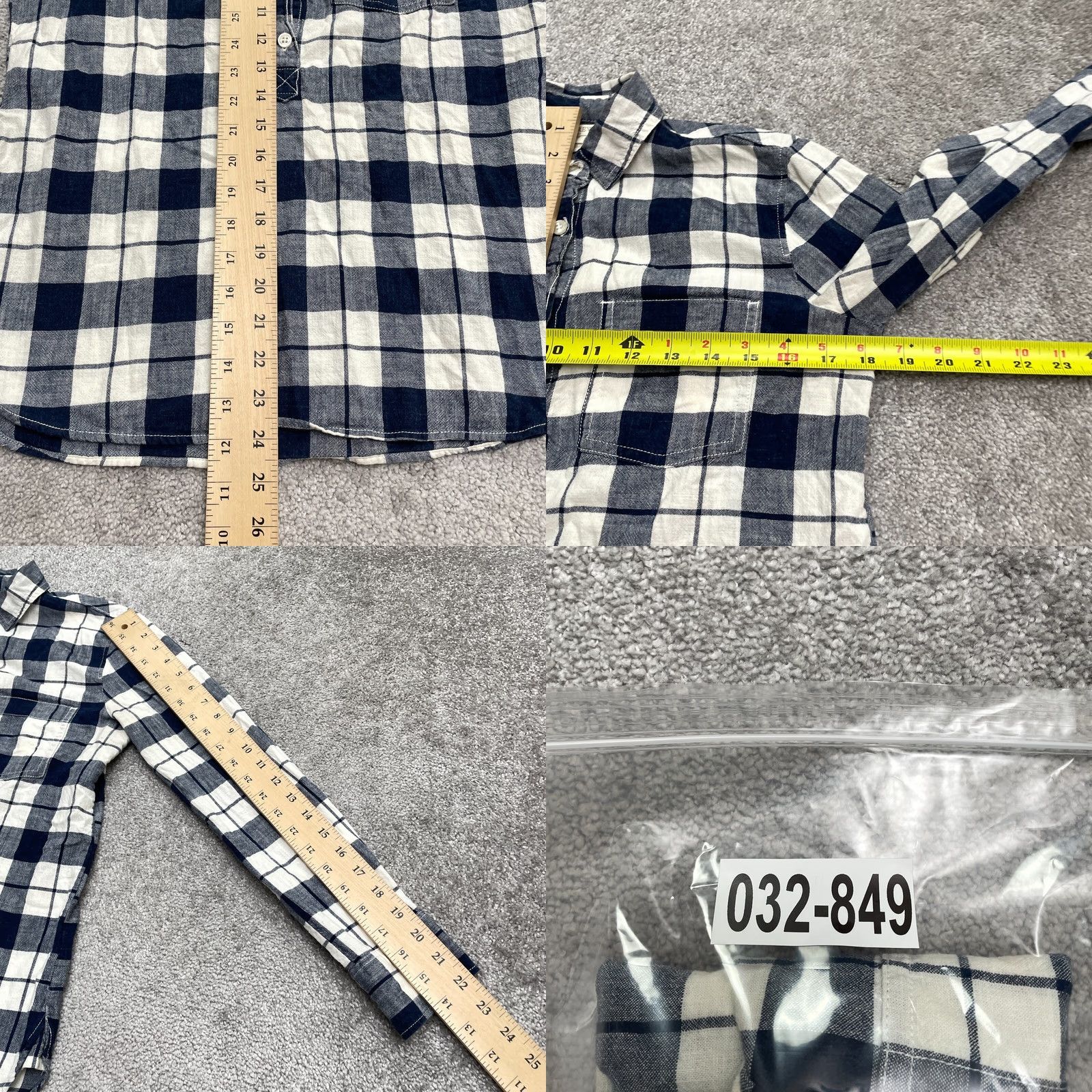 J.Crew J.CREW Shirt Women XXS Blue White Plaid Long Sleeve Cotton Casual Button Up Regular Fit Size XXS / US 00 / IT 34 - 8 Thumbnail