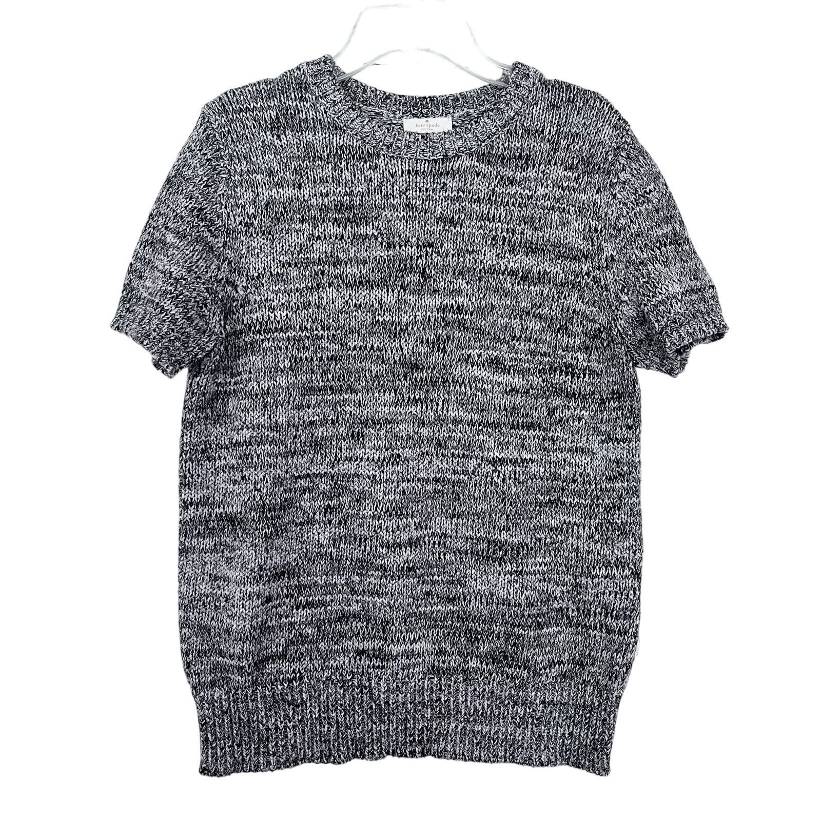 Kate Spade Kate Spade Black White Heathered Knit Crewneck Sweater Size S / US 4 / IT 40 - 1 Thumbnail
