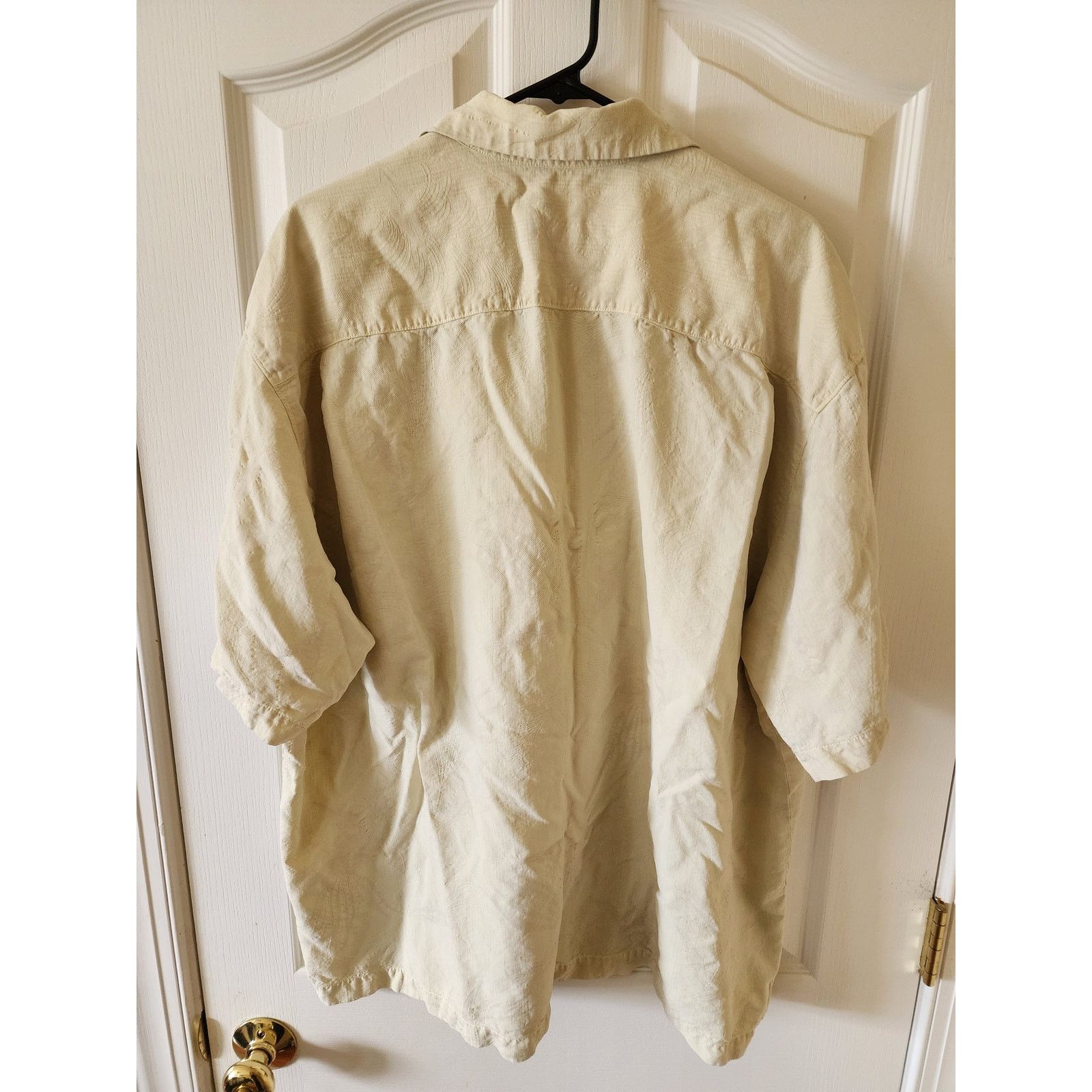 Tommy Bahama Tommy Bahama 100% Silk Textured Cream Size XXL Palm Leaf Size US XXL / EU 58 / 5 - 2 Thumbnail