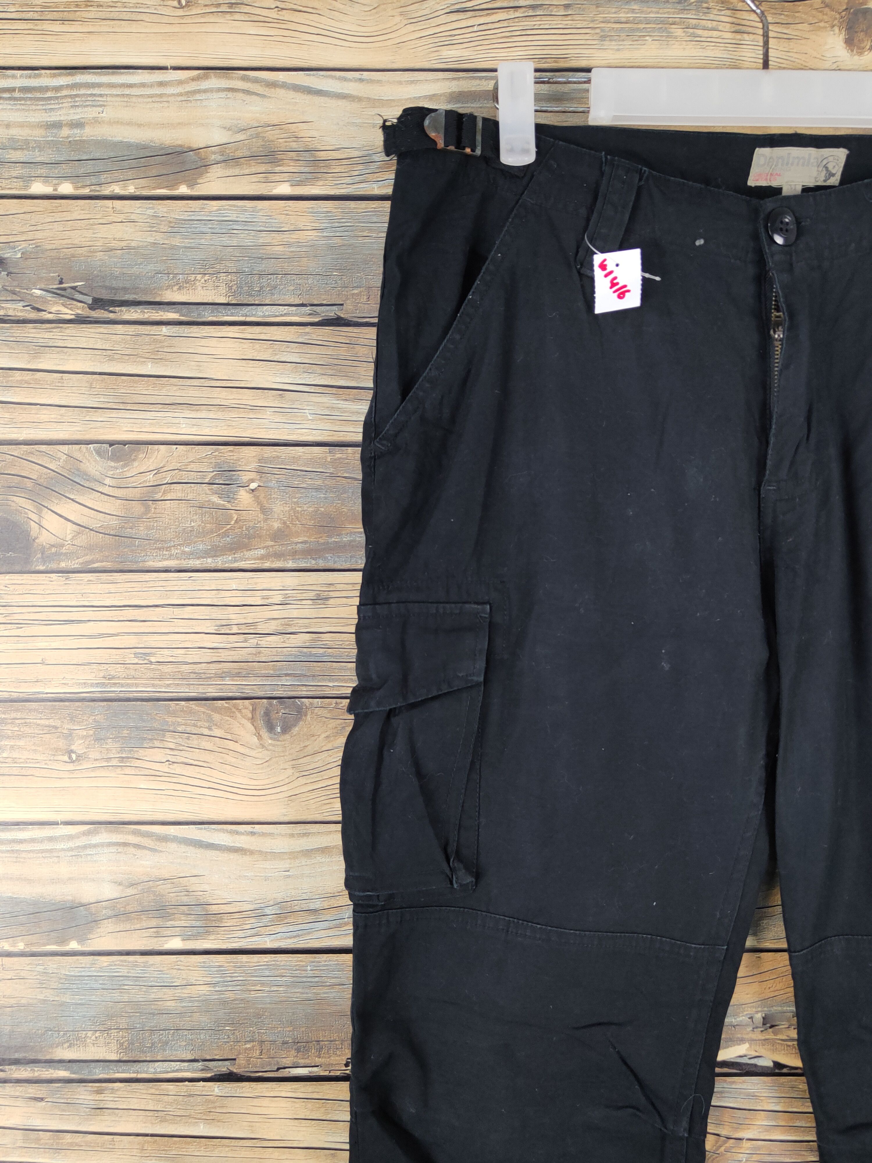 Japanese Brand Denimlab Black Multipocket Tactical Cargo Pants #W141 Size US 32 / EU 48 - 3 Thumbnail