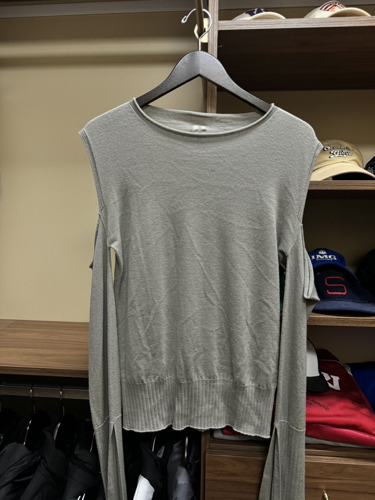 Rick Owens Cape Sleeve Knit Sweater 'Pearl'