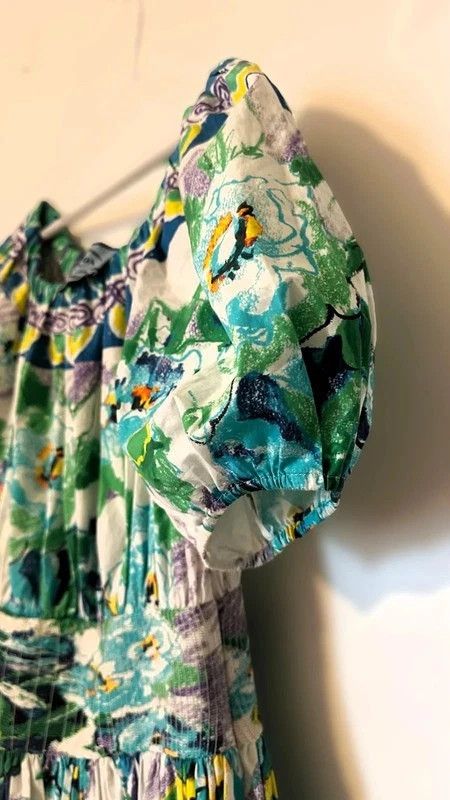 Prada PRADA Painterly Cotton Ruched Dress Size M / US 6-8 / IT 42-44 - 4 Thumbnail