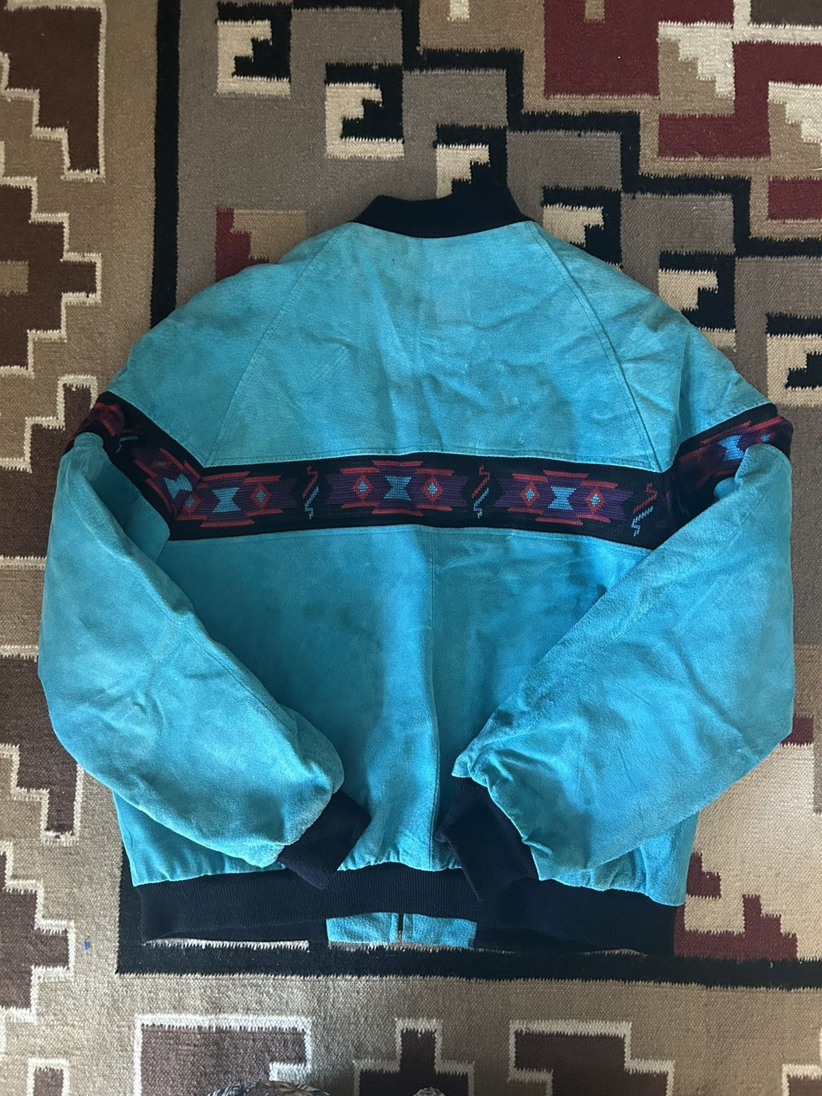 Scully Vintage Aztec Leather Jacket Western Scully Blue vintage Size US M / EU 48-50 / 2 - 4 Thumbnail