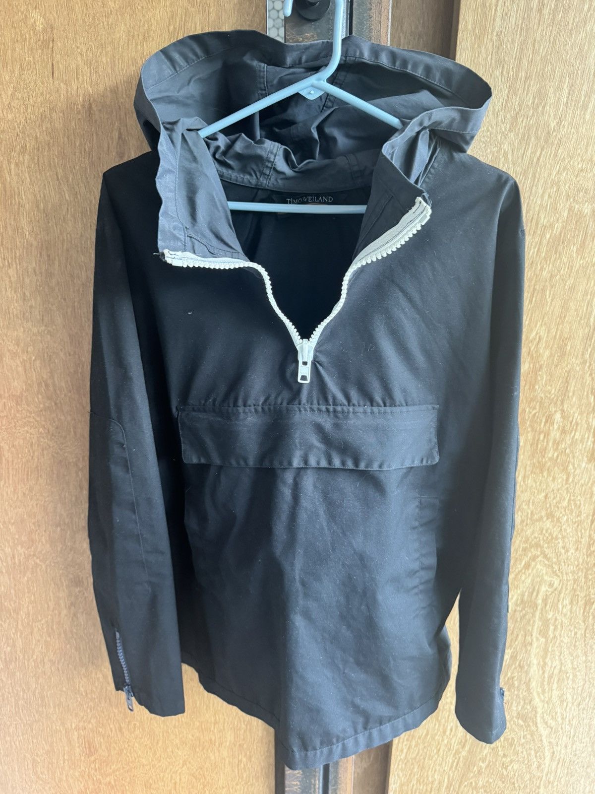 Timo Weiland Timo Weiland Black Hooded Anorak Jacket - M Size US M / EU 48-50 / 2 - 2 Thumbnail