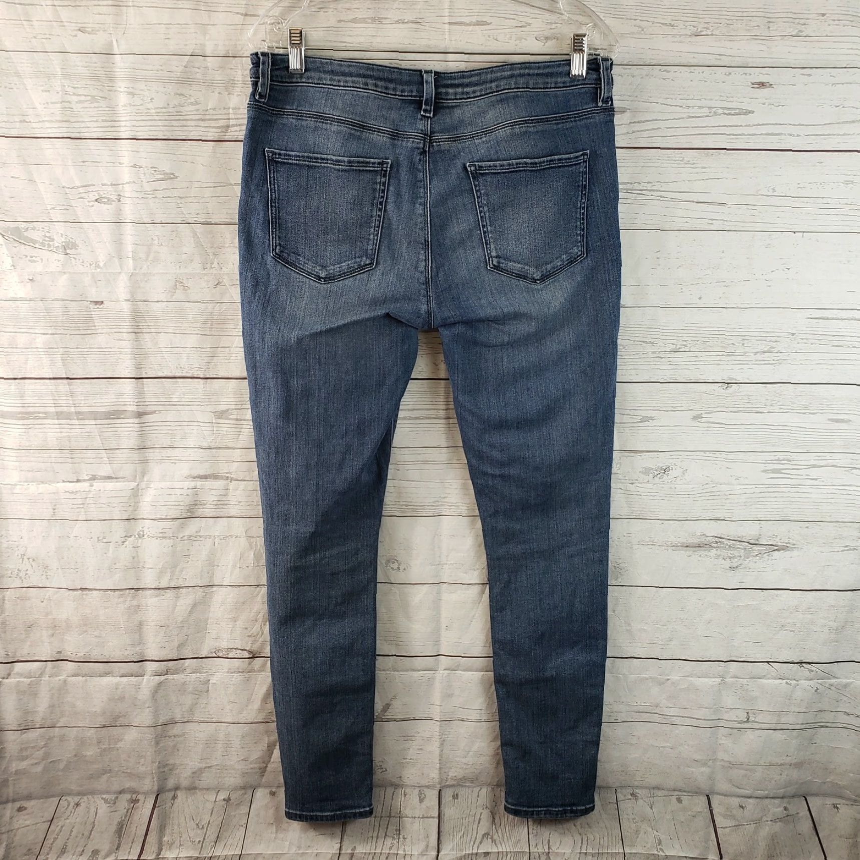 Asos ASOS Womens Skinny Jeans Sz 30/32 Blue Medium Wash Mid Rise Jeans - Regular Waist 16.5" Inseam 28" Womens Size 30" / US 8 / IT 44 - 3 Thumbnail