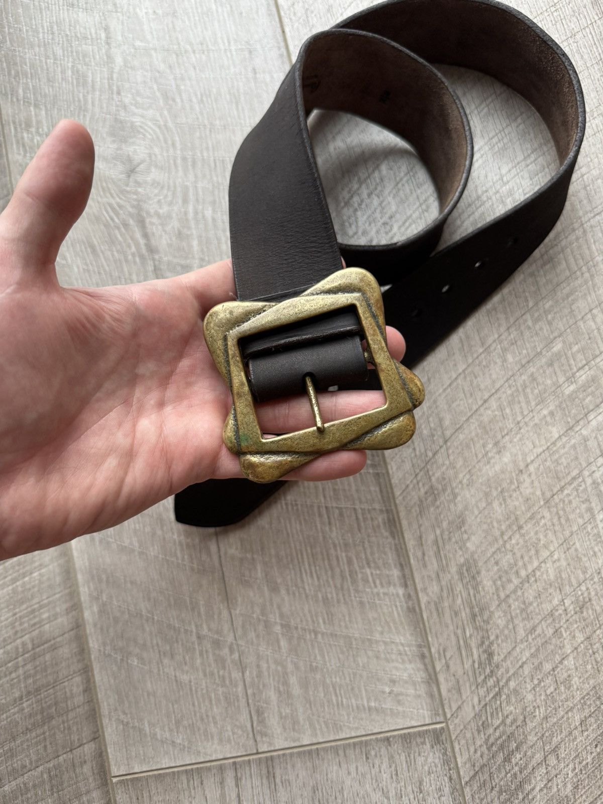 Paul Smith Paul Smith England Leather Belt Designer Buckle Burnt Effect Size ONE SIZE - 3 Thumbnail