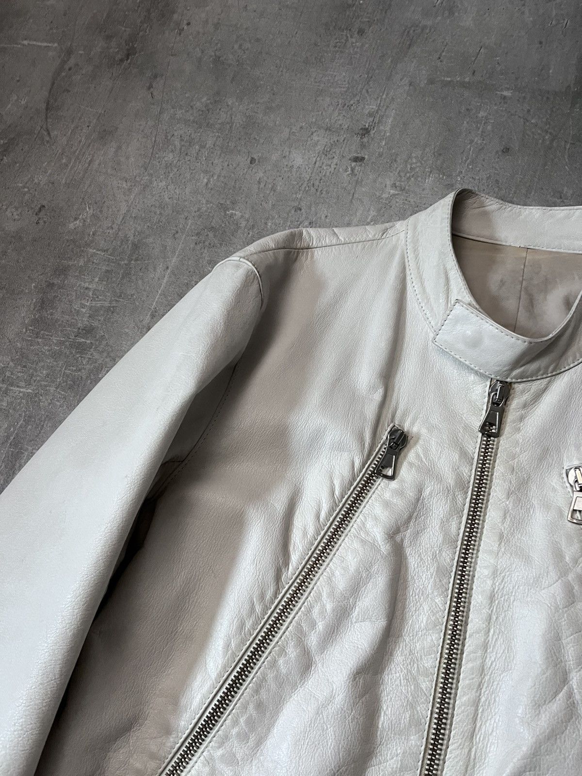 Maison Margiela Maison Margiela S/S 2008 5-zip White Leather Jacket Size US L / EU 52-54 / 3 - 5 Thumbnail