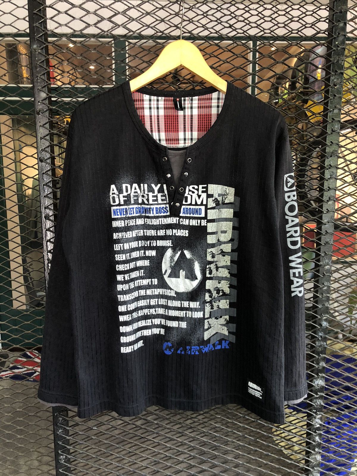Japanese Brand JAPANESE AIRWALK POEM DOUBLE LAYER LONGSLEEVE Size US XL / EU 56 / 4 - 1 Thumbnail