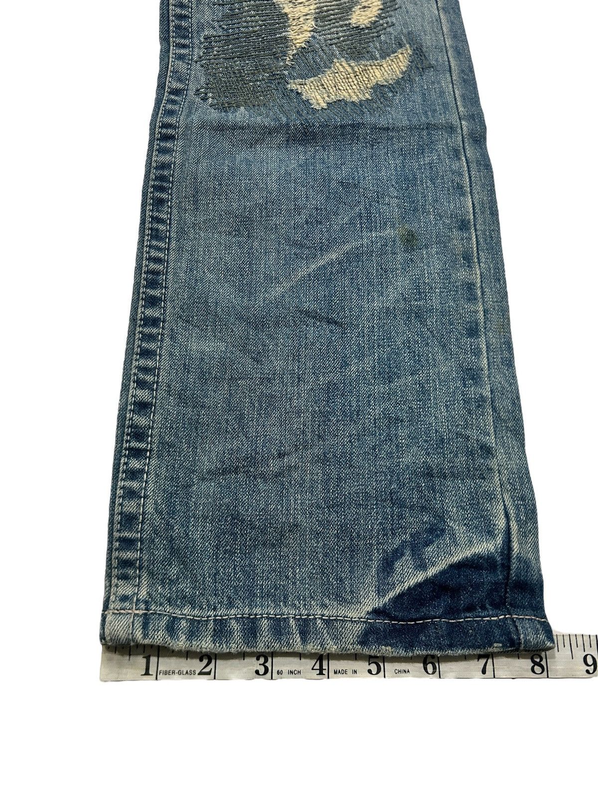 Japanese Brand Vintage Red Pepper Grunge Patchwork Distressed Trashed Jeans Size US 31 - 18 Thumbnail