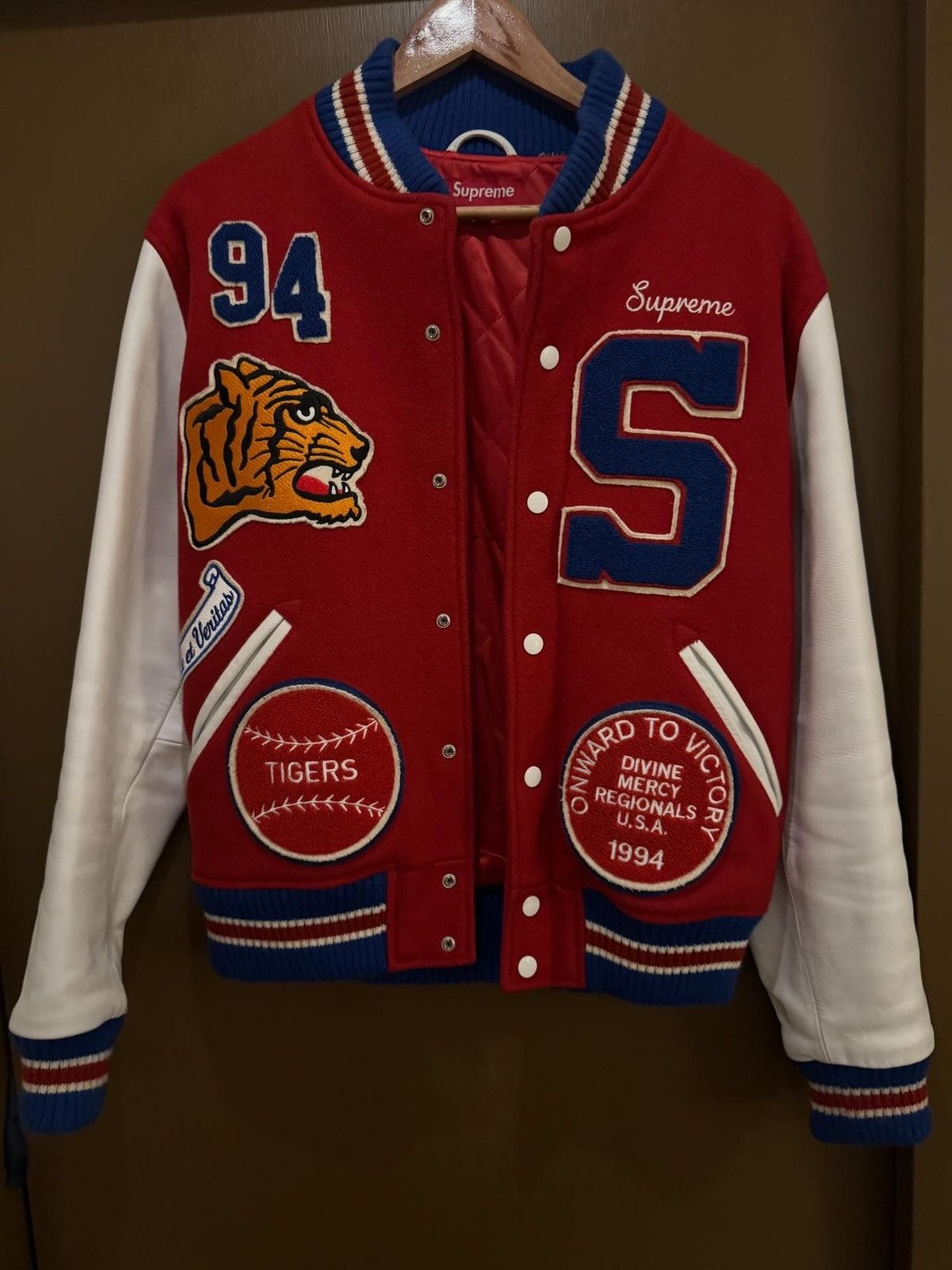 Supreme Supreme FW09 Tiger Varsity Jacket Size US S / EU 44-46 / 1 - 1 Thumbnail