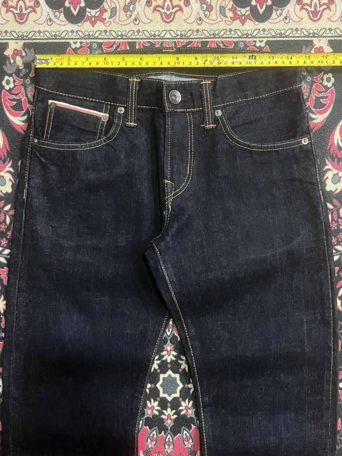 Edwin Edwin Made in Japan Raw Indigo Buckle Back Selvedge Jeans Size US 27 - 16 Thumbnail