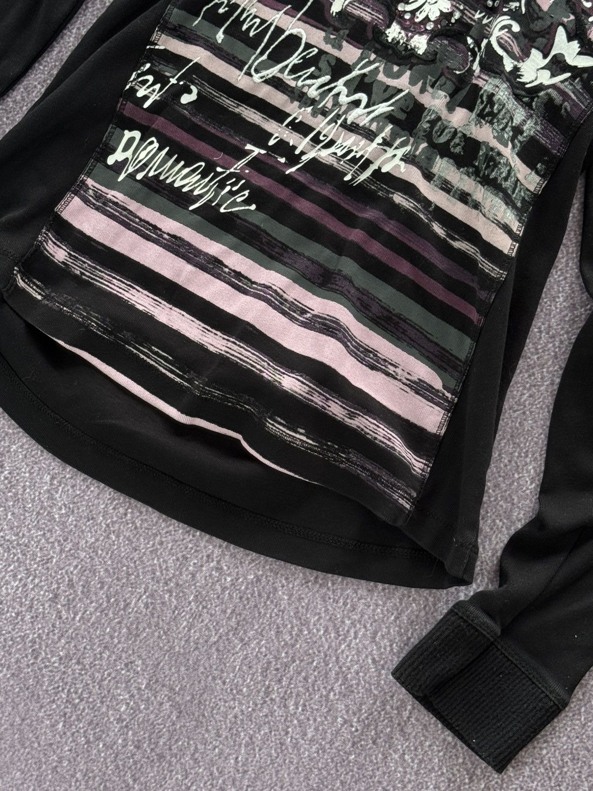 Japanese Brand Y2K Goth Black Long Sleeve Top Cyber Grunge Type Logo Size M / US 6-8 / IT 42-44 - 7 Thumbnail