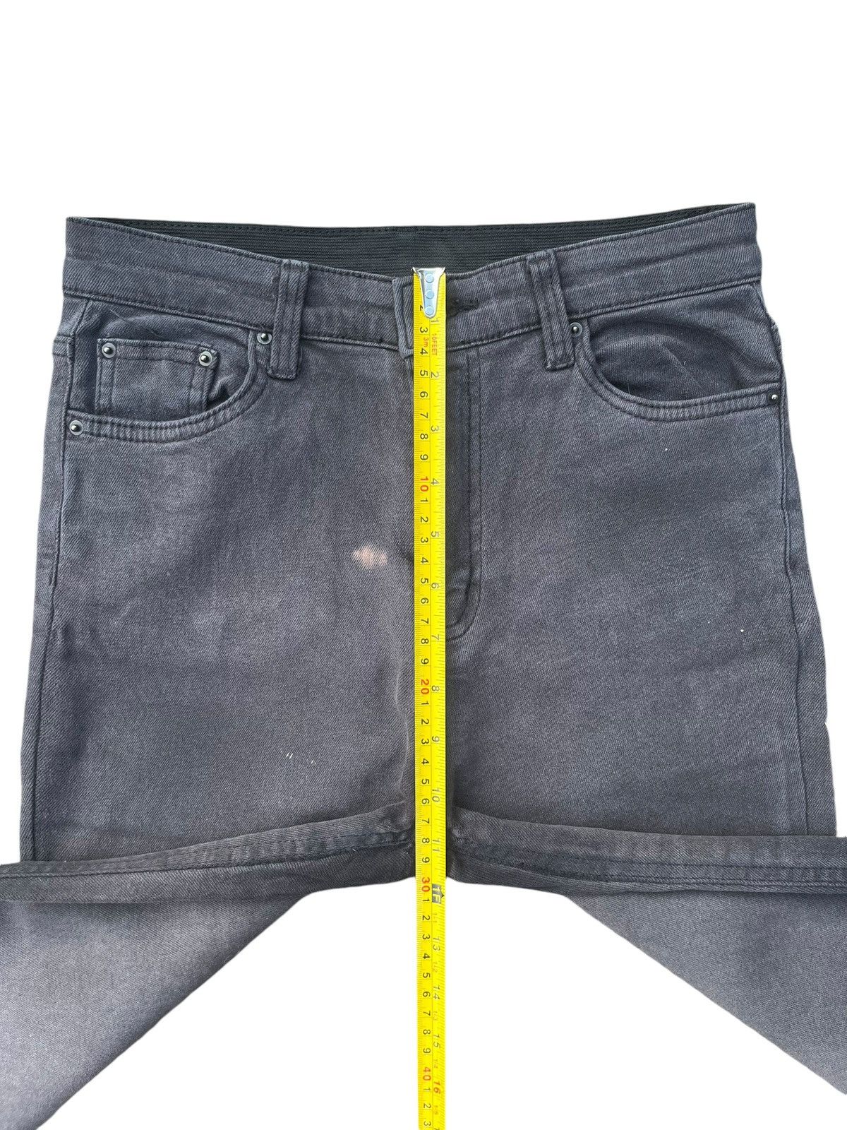 Japanese Brand Vintage Y2K High Street Black Washed High Rise Flare Jeans Size 26" / US 2 / IT 38 - 11 Thumbnail