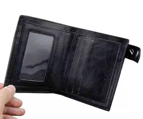 Other Cross Clasp Leather Wallet with Antique Biker Chain Size ONE SIZE - 2 Thumbnail
