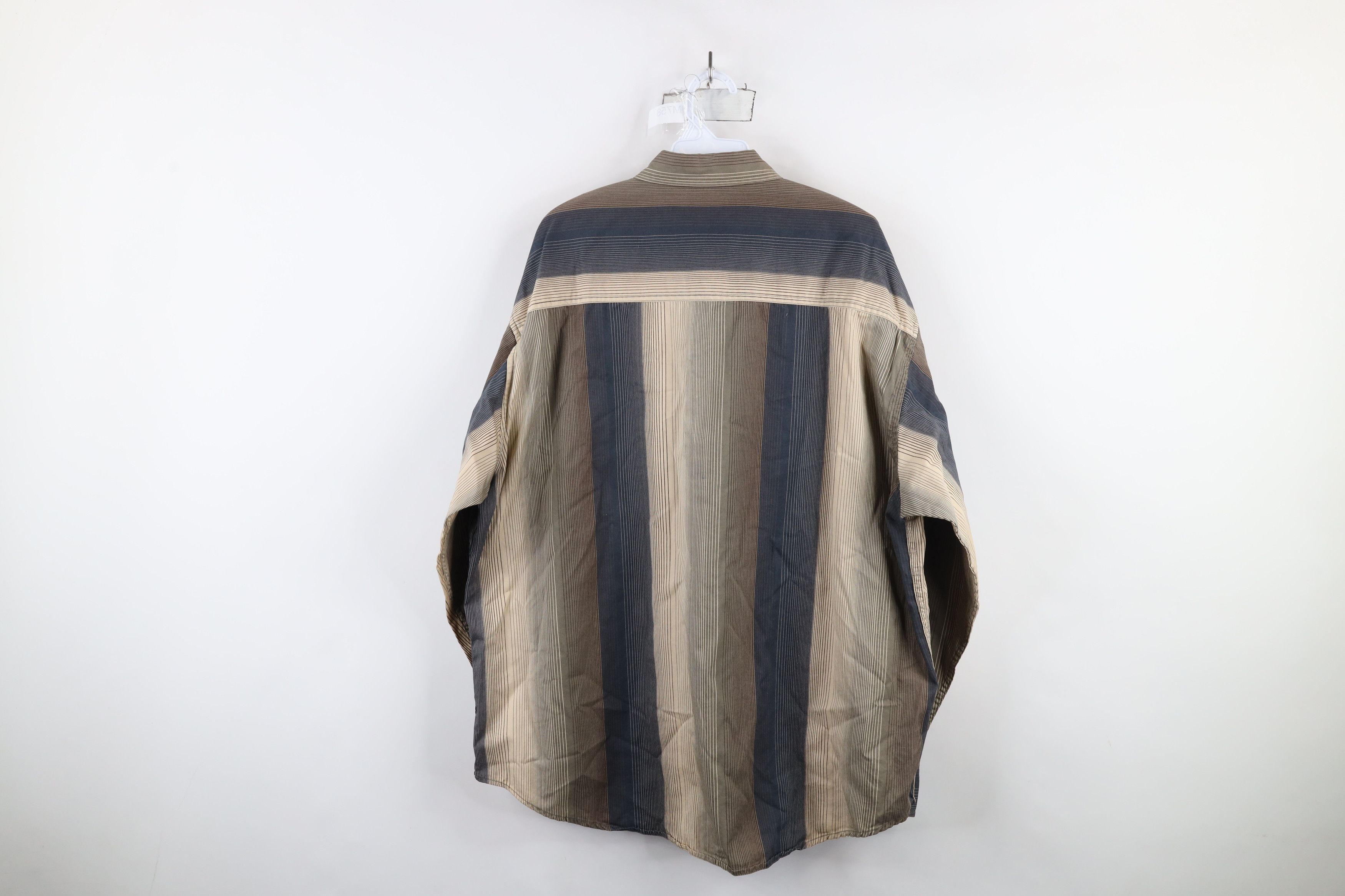 Vintage Vintage 90s Streetwear Striped Button Down Shirt Earth Tone Size US L / EU 52-54 / 3 - 8 Thumbnail