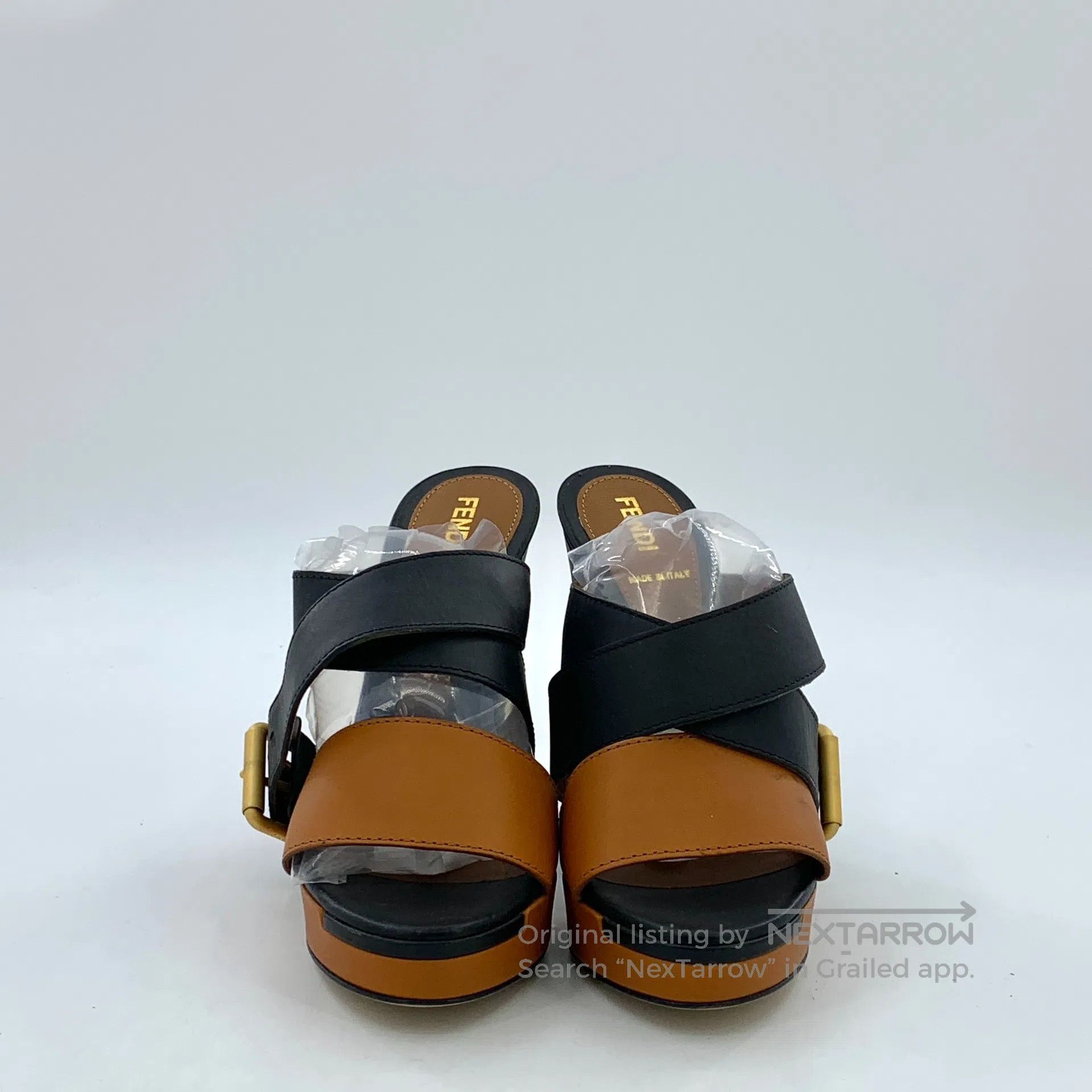 Fendi FENDI Colorful buckle design thick high-heeled sandals| Size US 5.5 / IT 35.5 - 3 Thumbnail