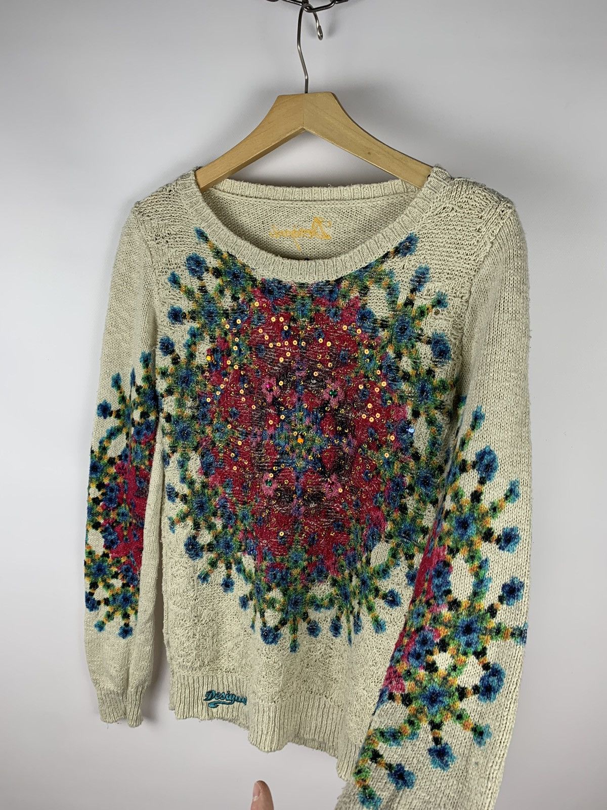 Desigual Desigual Ladies Knit Jumper Sweater Size M Floral Y2K Top Size M / US 6-8 / IT 42-44 - 7 Thumbnail