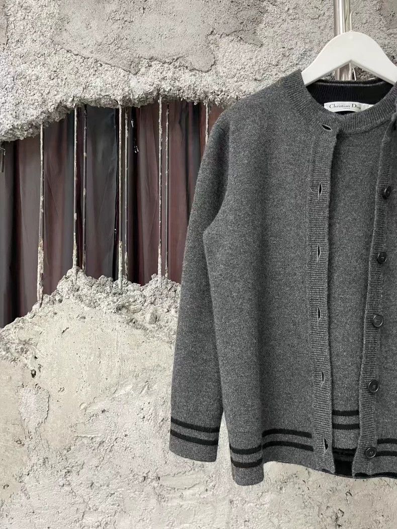 Dior Gray Wool Cardigan Two-2505