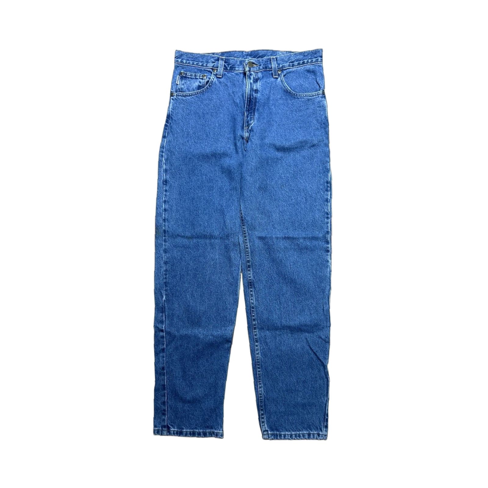Carhartt VINTAGE Carhartt Jeans Denim Relaxed Fit 33x32 Dark Blue Workwear 90s Mens Jeans B17 DST Size US 33 - 1 Thumbnail