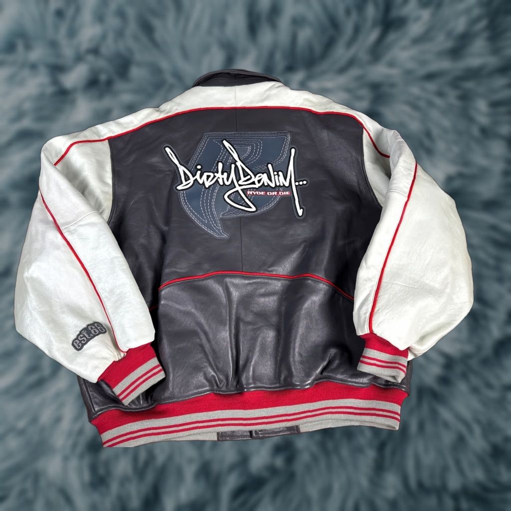 Vintage VINTAGE Ruff Ryders Denim Leather Jacket 3XL Hip Hop 90s