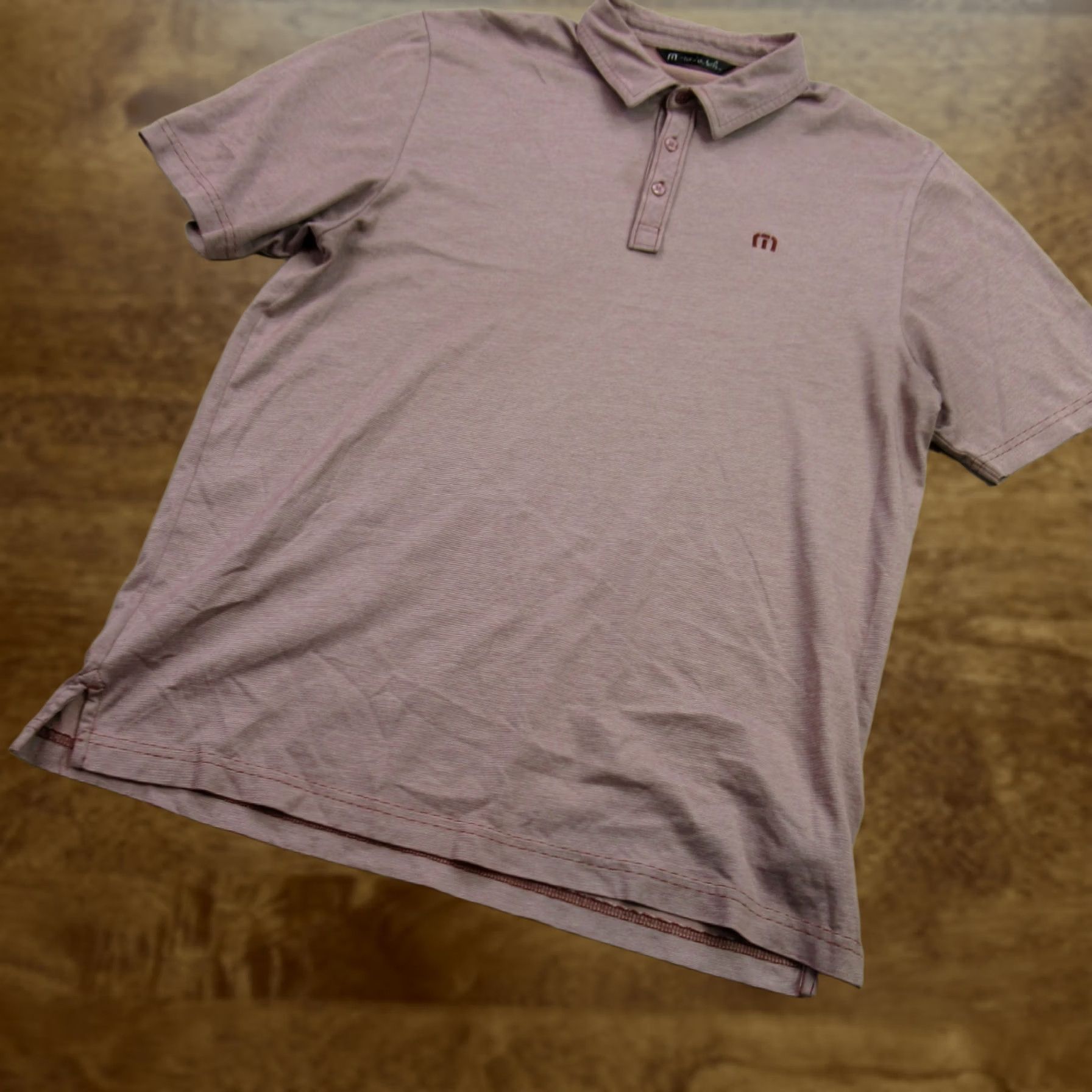 TravisMathew Travis Mathew Mens Large Pink Polo Golf Shirt Short Sleeve Striped Outdoors Polo Size US L / EU 52-54 / 3 - 1 Thumbnail