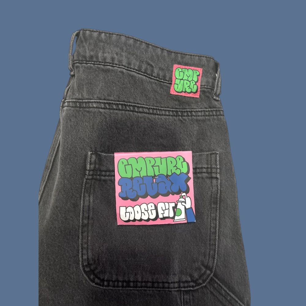 Empyre Empyre Jeans Womens 11 Black Tori Denim High Rise Baggy Skater 34 in Inseam 32 5-Pocket Zipper Button Logo Vintage Womens Jeans Size 32" / US 10 / IT 46 - 1 Thumbnail