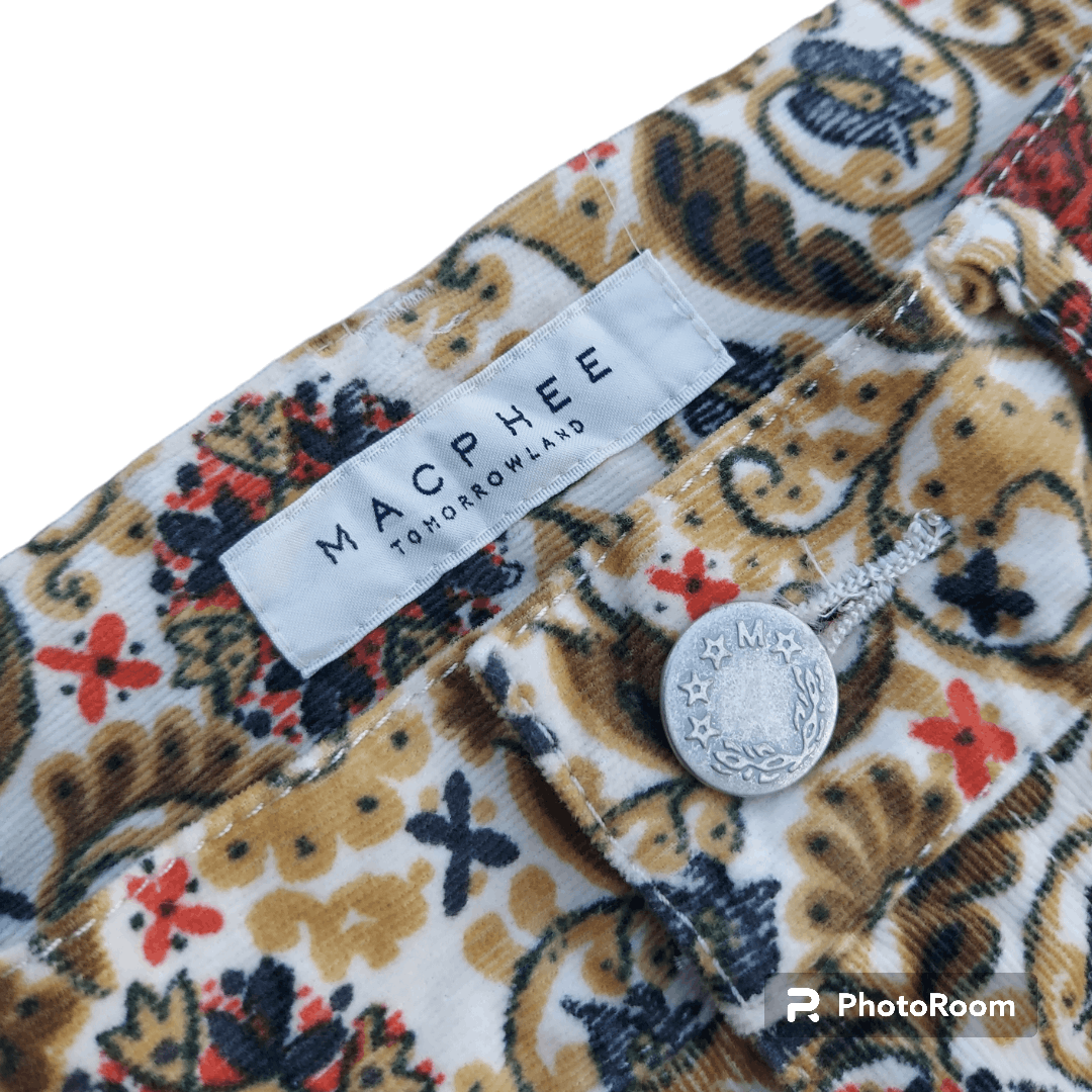 Designer × Japanese Brand × Tomorrowland 💥Macphee Tomorrowland Full Printed Velvet Pants Size 25" / US 0 / IT 36 - 4 Thumbnail