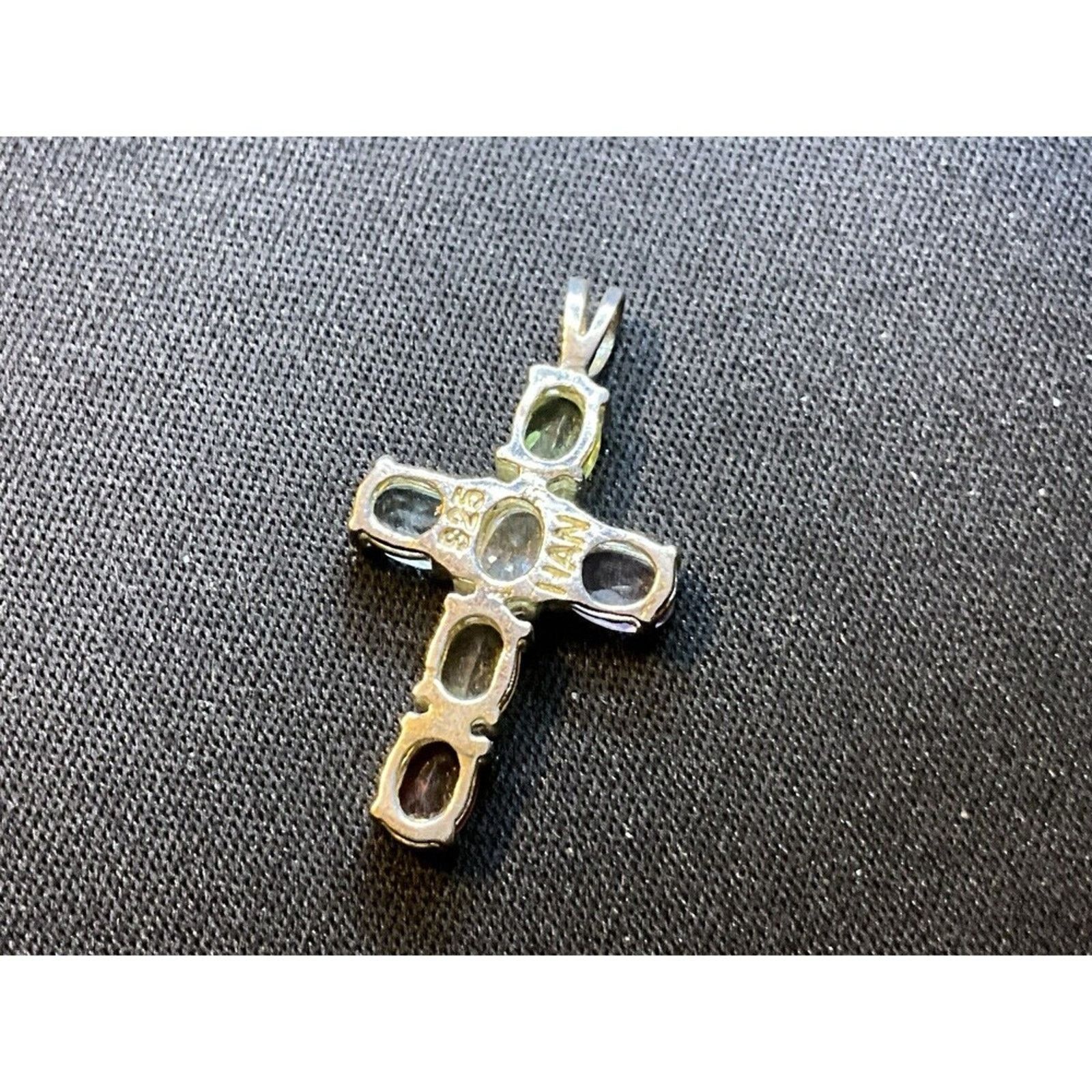 Other 925 Silver Citrine Topaz Perido Amethyst Garnet Cross Size ONE SIZE - 3 Thumbnail