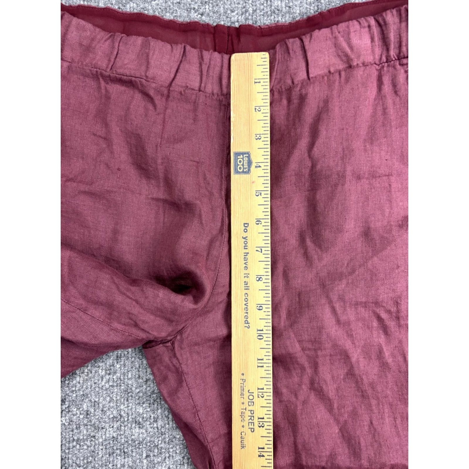 Vintage VINTAGE? No — Transit par-such Purple Linen Crop Pants Womens 2 Elastic Waist Tapered Pockets Cropped Casual Spring Summer Size 26" / US 2 / IT 38 - 4 Thumbnail