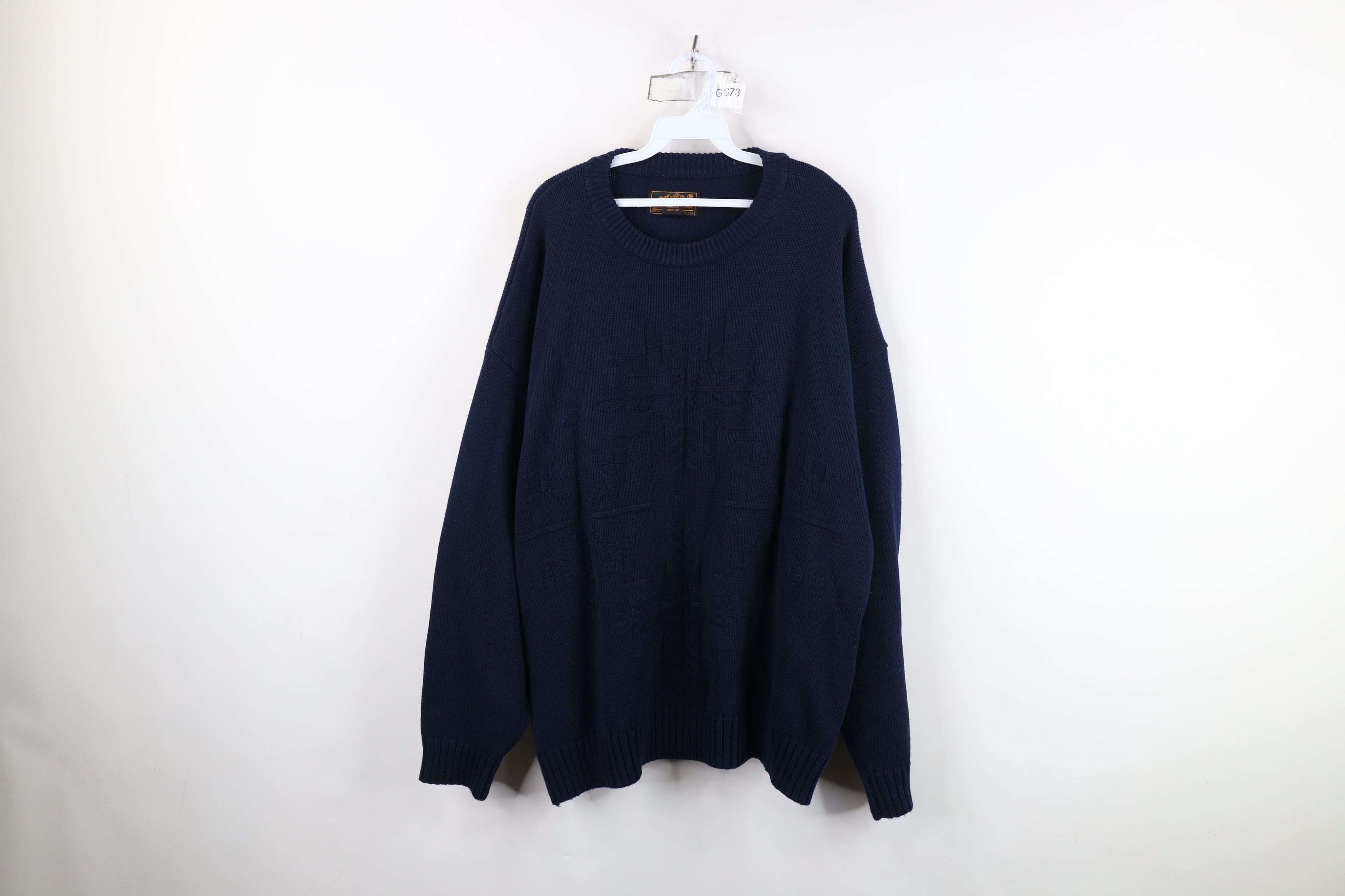 Eddie Bauer Vintage 90s Eddie Bauer Heavyweight Snowflake Sweater Cotton Size US XL / EU 56 / 4 - 1 Thumbnail