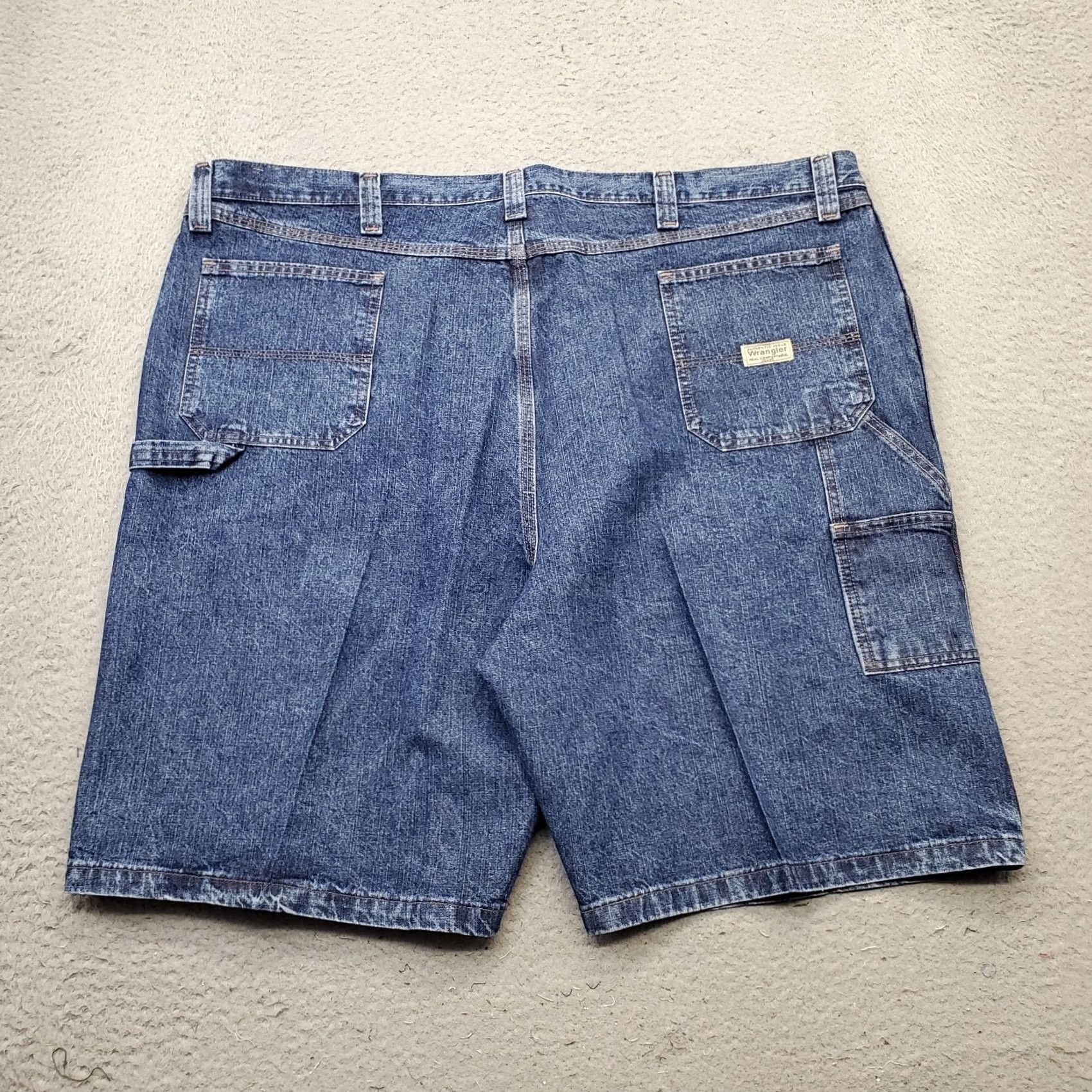 Wrangler Wrangler Mens Blue Denim Carpenter Shorts 48 Bermuda Flat Front 5-Pocket Casual Workwear Regular Size US 32 / EU 48 - 2 Thumbnail