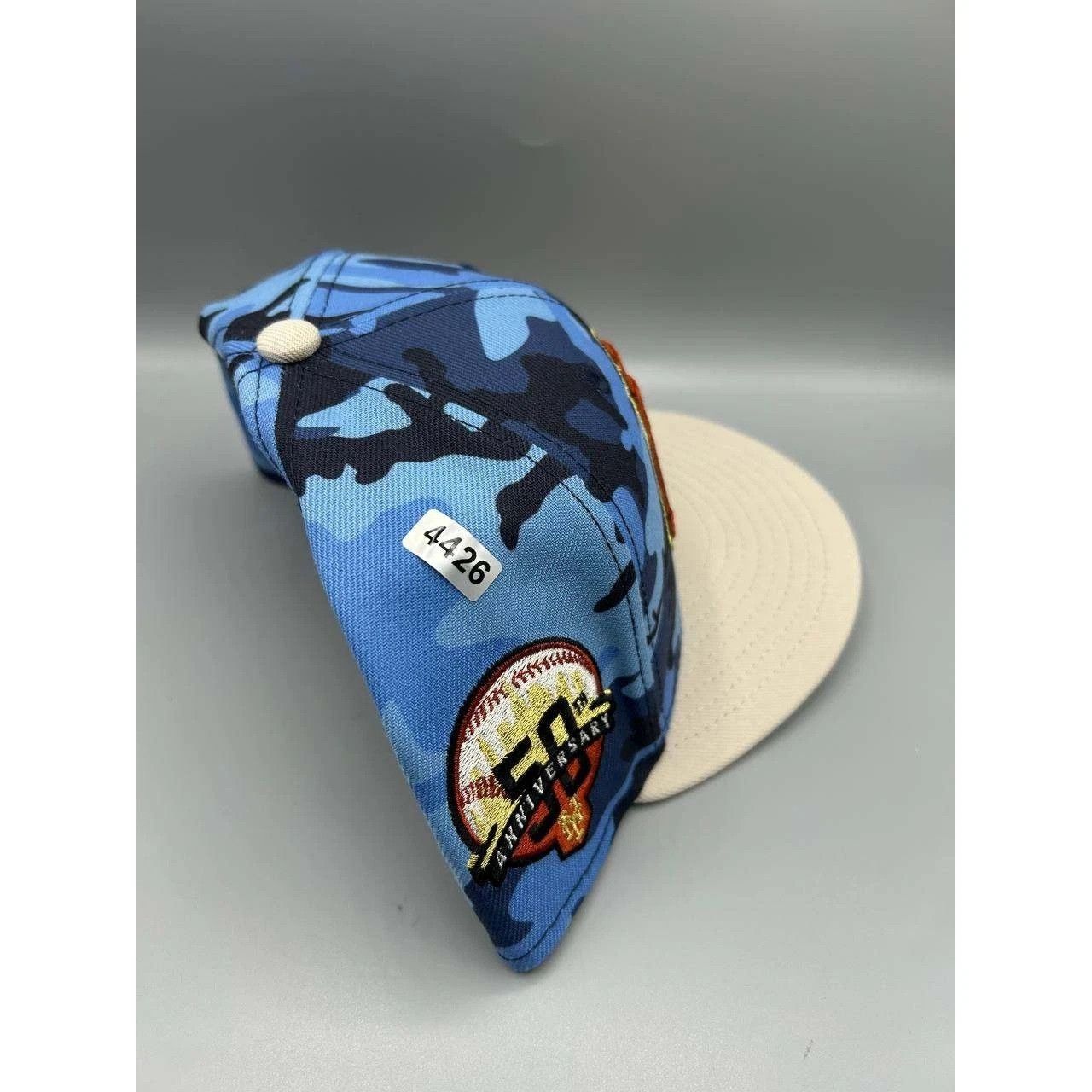 New Era New York Mets Hat Men 7 3/4 Blue Camo MLB Fitted Cap Size ONE SIZE - 10 Thumbnail
