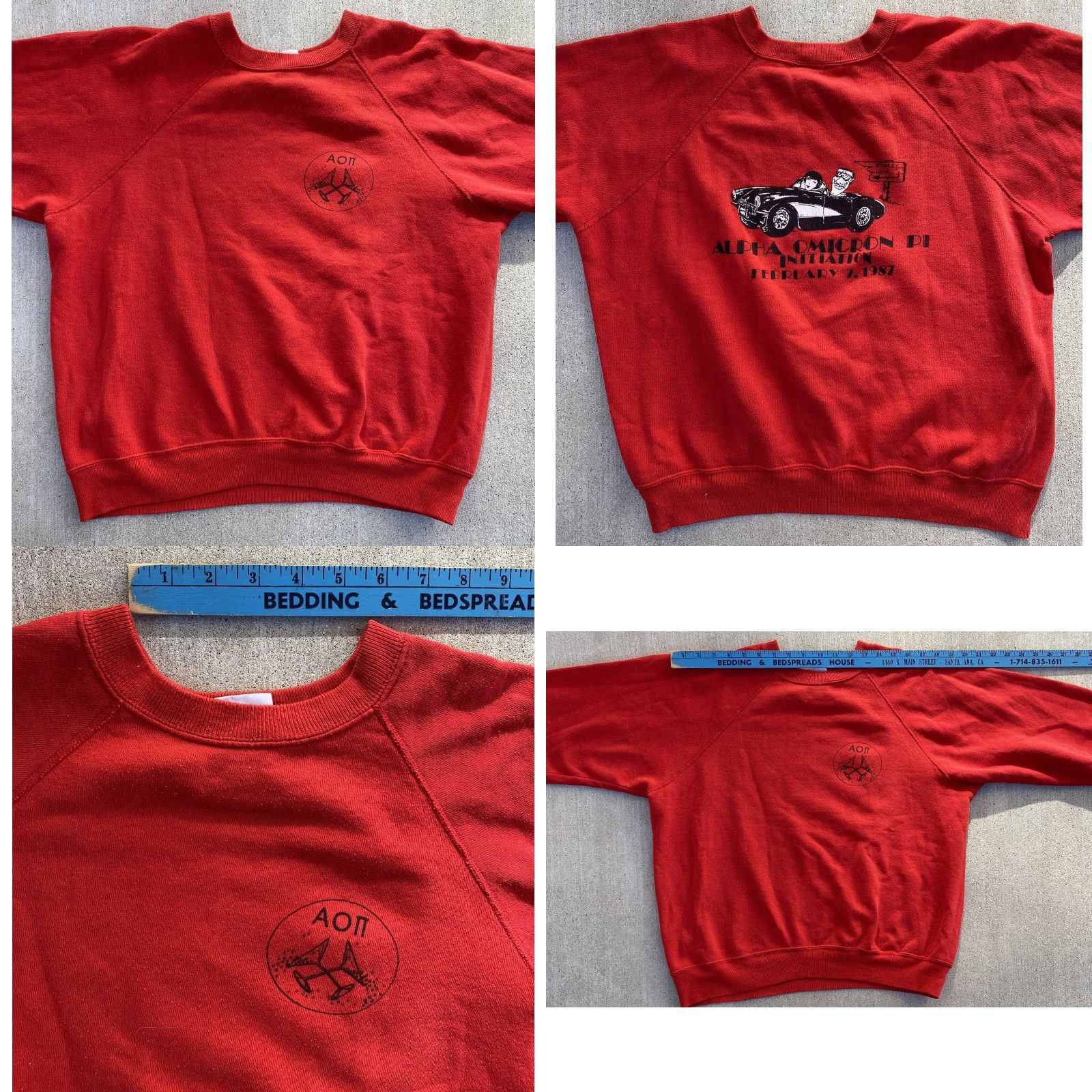 Vintage VINTAGE Alpha Omicron PI Initiation February 7 1987 Raglan Sweatshirt Size XL Red Graphic Print Men Pullover 80s University Cars"} Size US XL / EU 56 / 4 - 10 Thumbnail