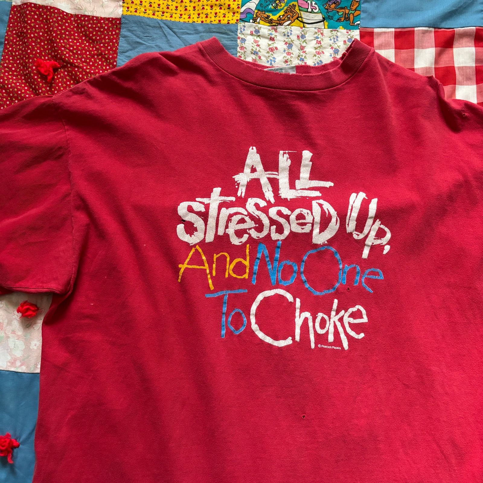 Vintage Vintage 1990s single stitched all stressed up humor tee Size US XL / EU 56 / 4 - 2 Thumbnail