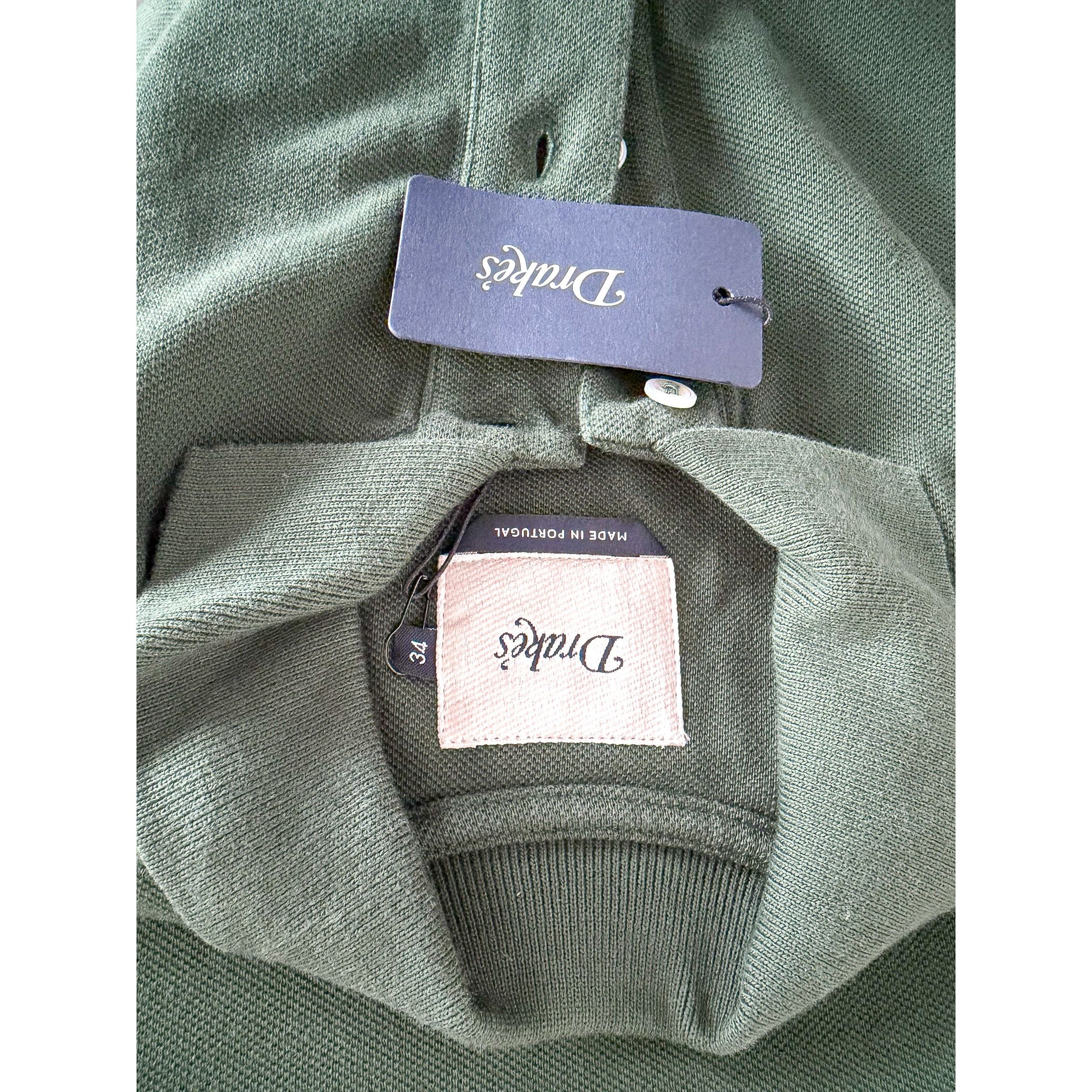 Drake's Drake's Dark Green Polo Shirt With Logo Embroidered Cotton P Size US XS / EU 42 / 0 - 6 Thumbnail