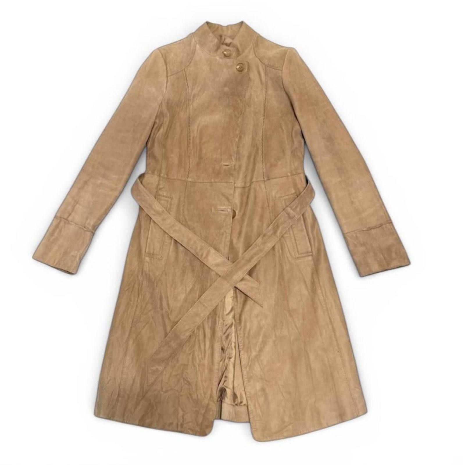 Other Real lamb leather whimsy core preppy tan suede trench coat Size S / US 4 / IT 40 - 1 Thumbnail