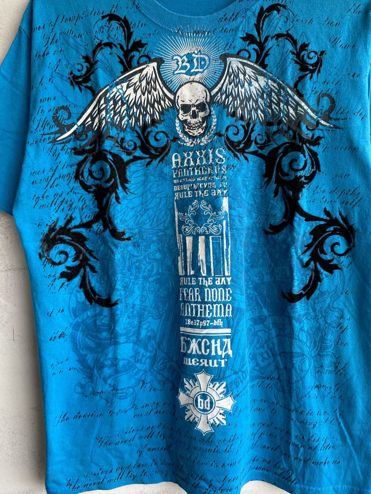 Japanese Brand Poem Skull Velvet Axxis Pantherus Tee Size US L / EU 52-54 / 3 - 2 Thumbnail
