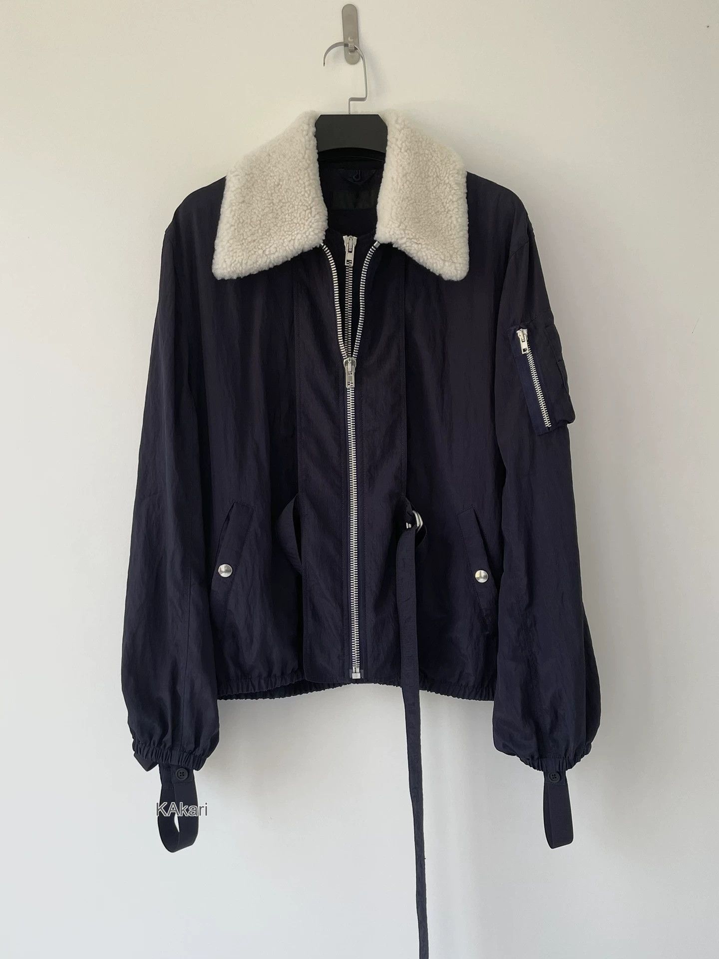 Helmut Lang Black Faux Fur Collar Zip-Up er Jacket S Size US S / EU 44-46 / 1 - 2 Thumbnail